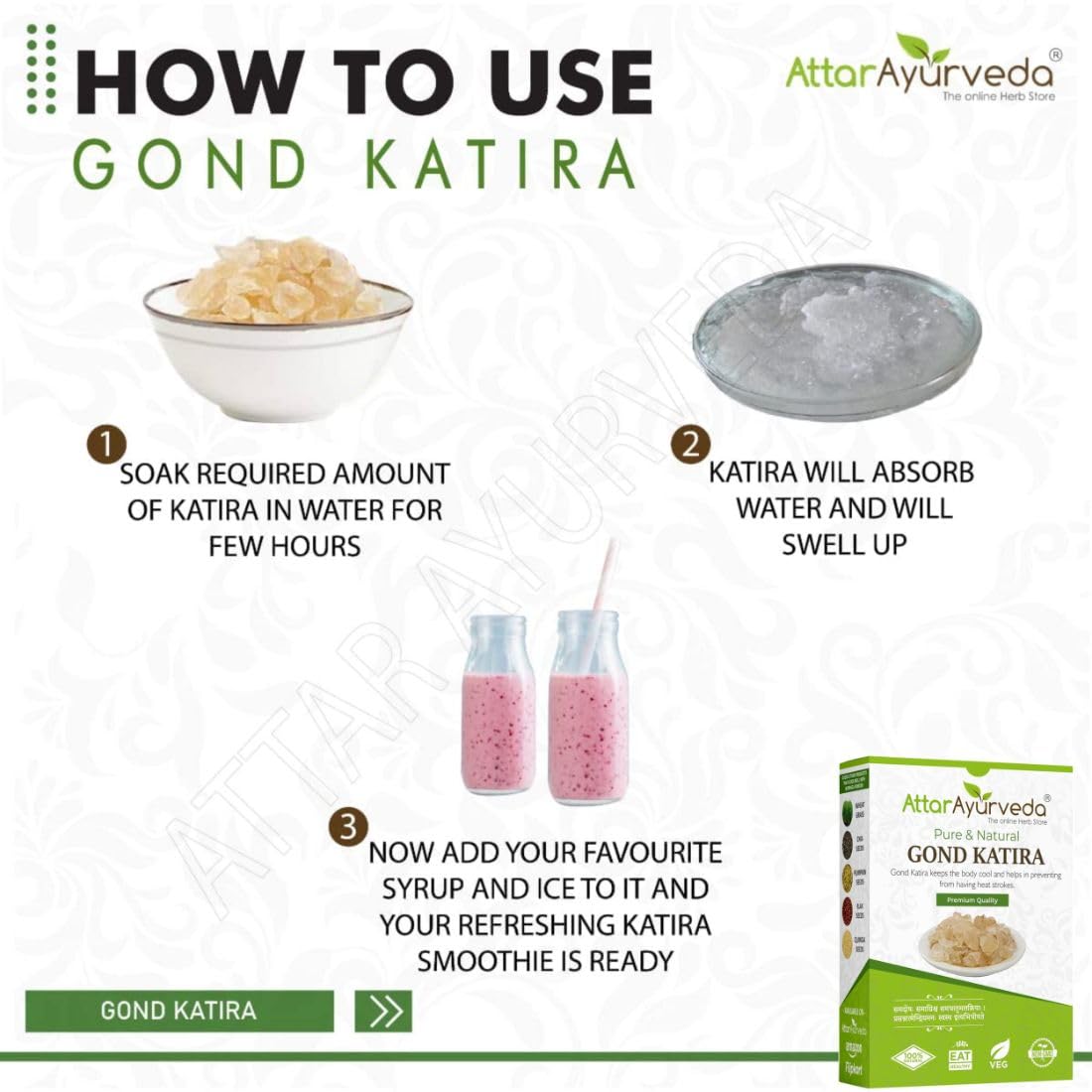 Attar Ayurveda Gond Katira Pure (Edible Gum) - 200 grams – view 6