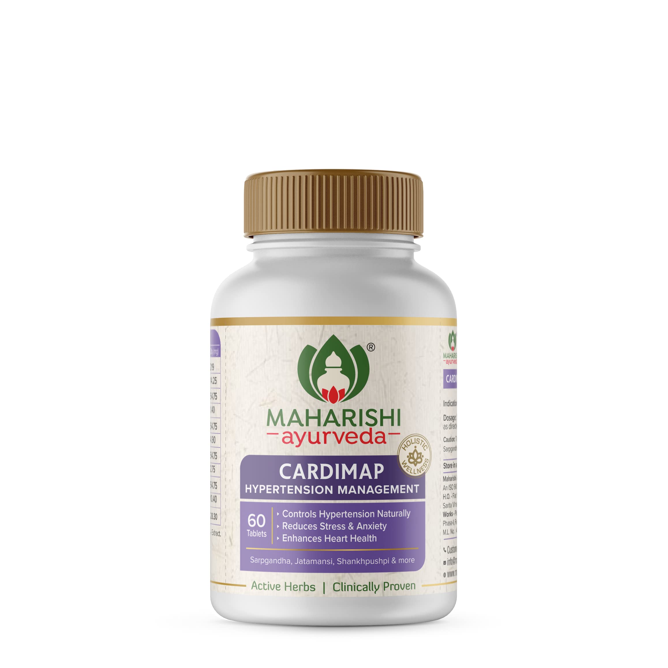 Front view of Maharishi Ayurveda Cardimap 60 tablet bottle