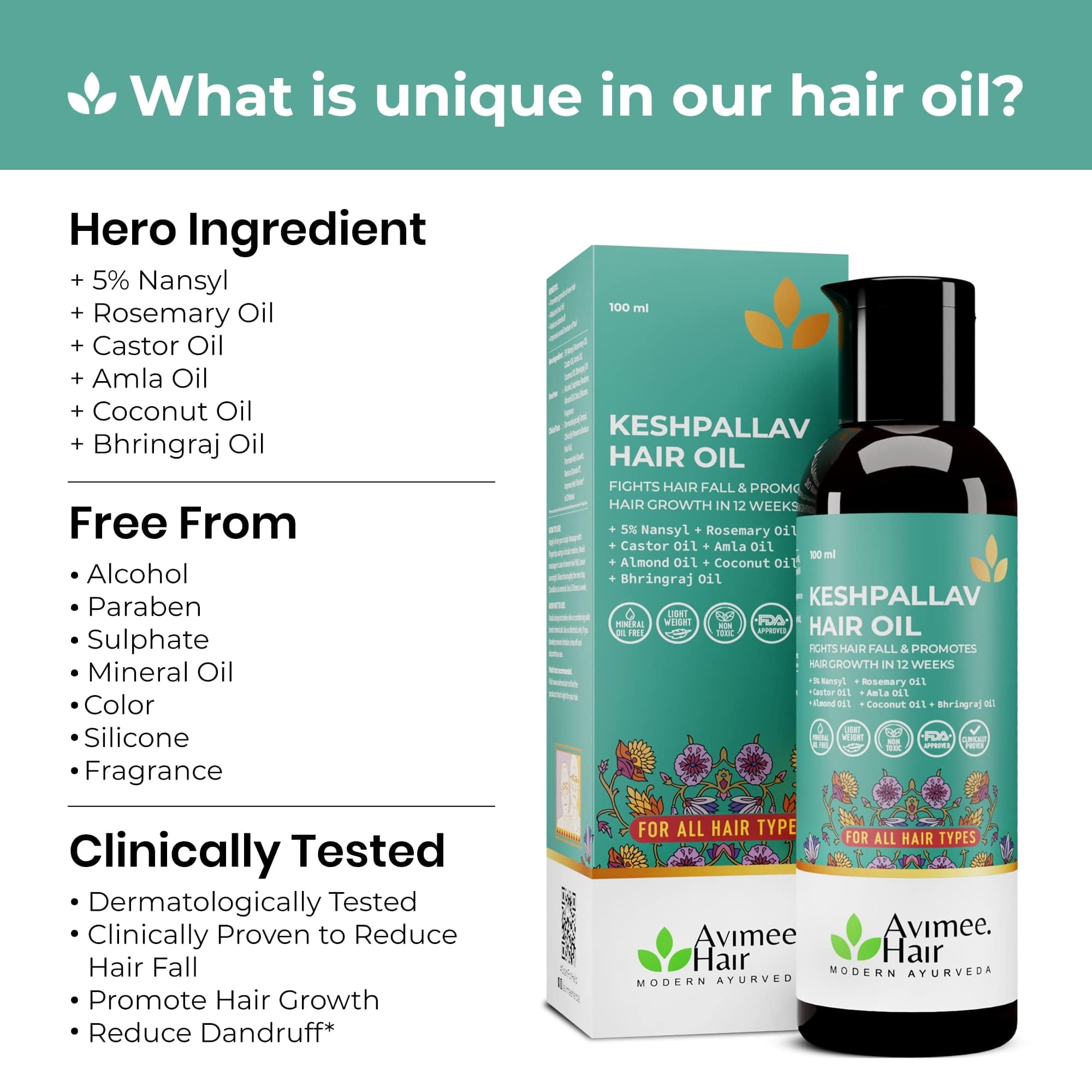 Avimee Herbal Keshpallav Hair Oil For Men & Women – view 2