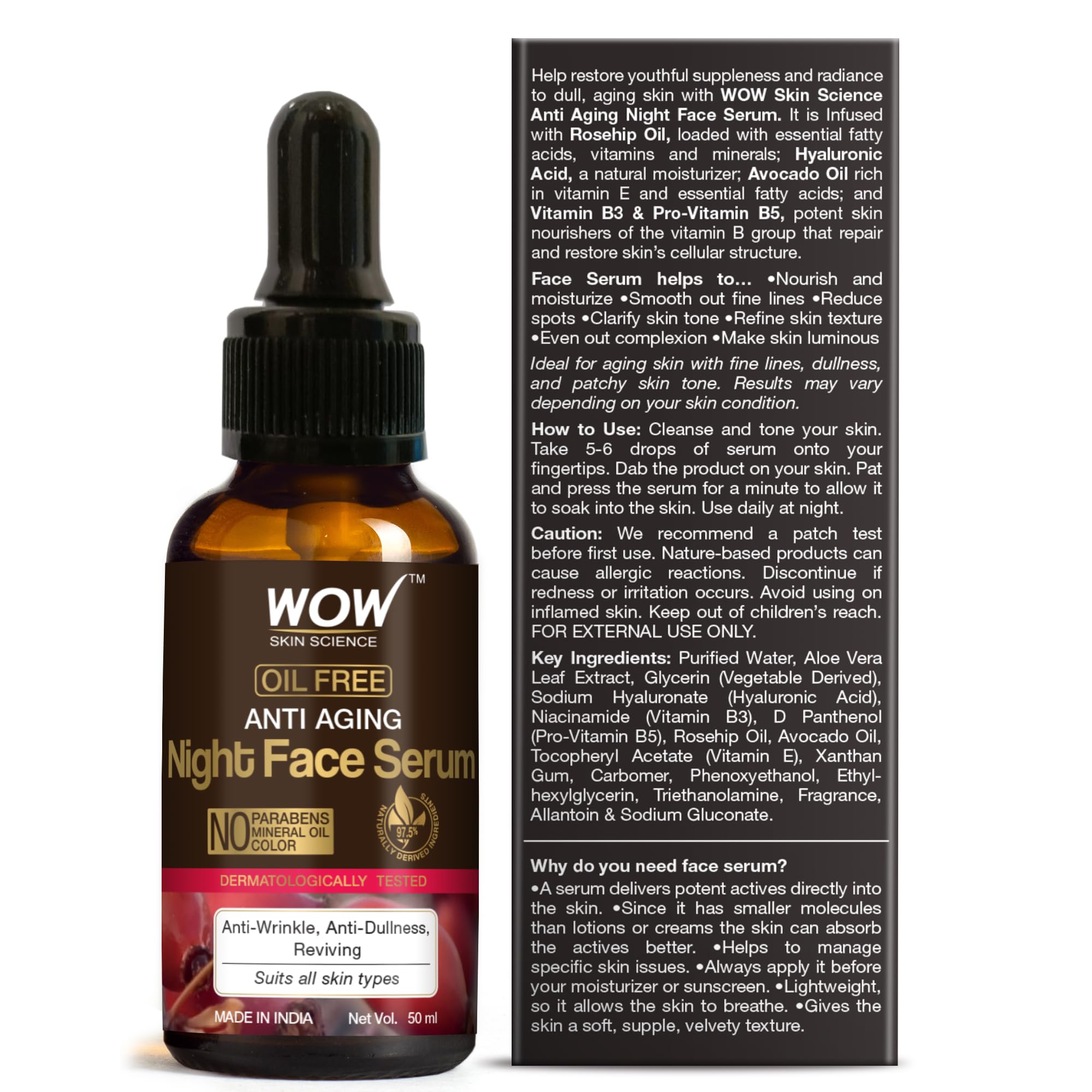 WOW Skin Science Anti Aging Night Face Serum – view 2