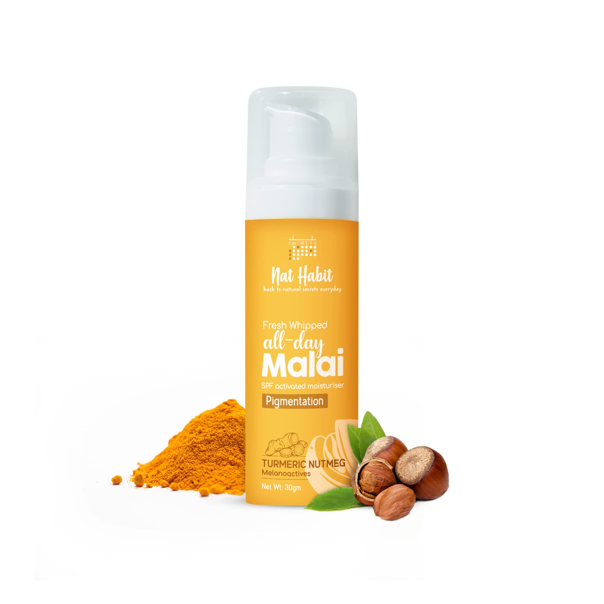 Nat Habit face cream 30g pack with turmeric and nutmeg