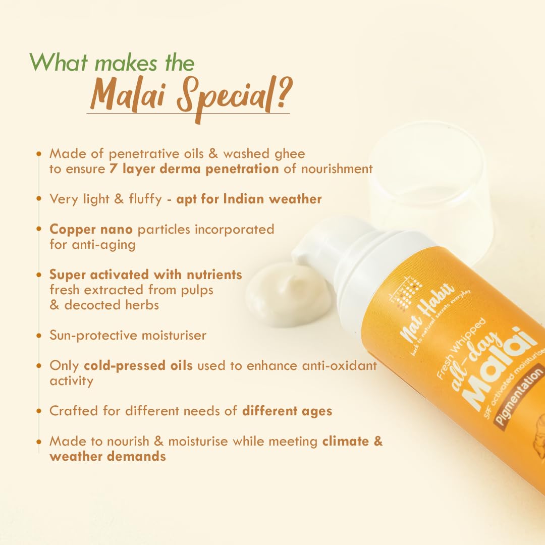 Nat Habit Turmeric Face Malai Cream for Skin Glow, Enhanced with Nutmeg for Pigmentation, 30g – view 6