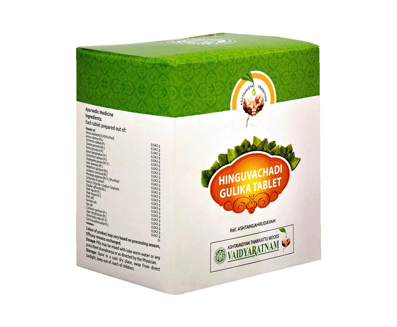 Vaidyaratnam Hinguvachadi Gulika Tablet 100 count pack image