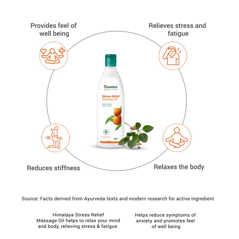 Himalaya Stress Relief Massage Oil - 200ml – view 3