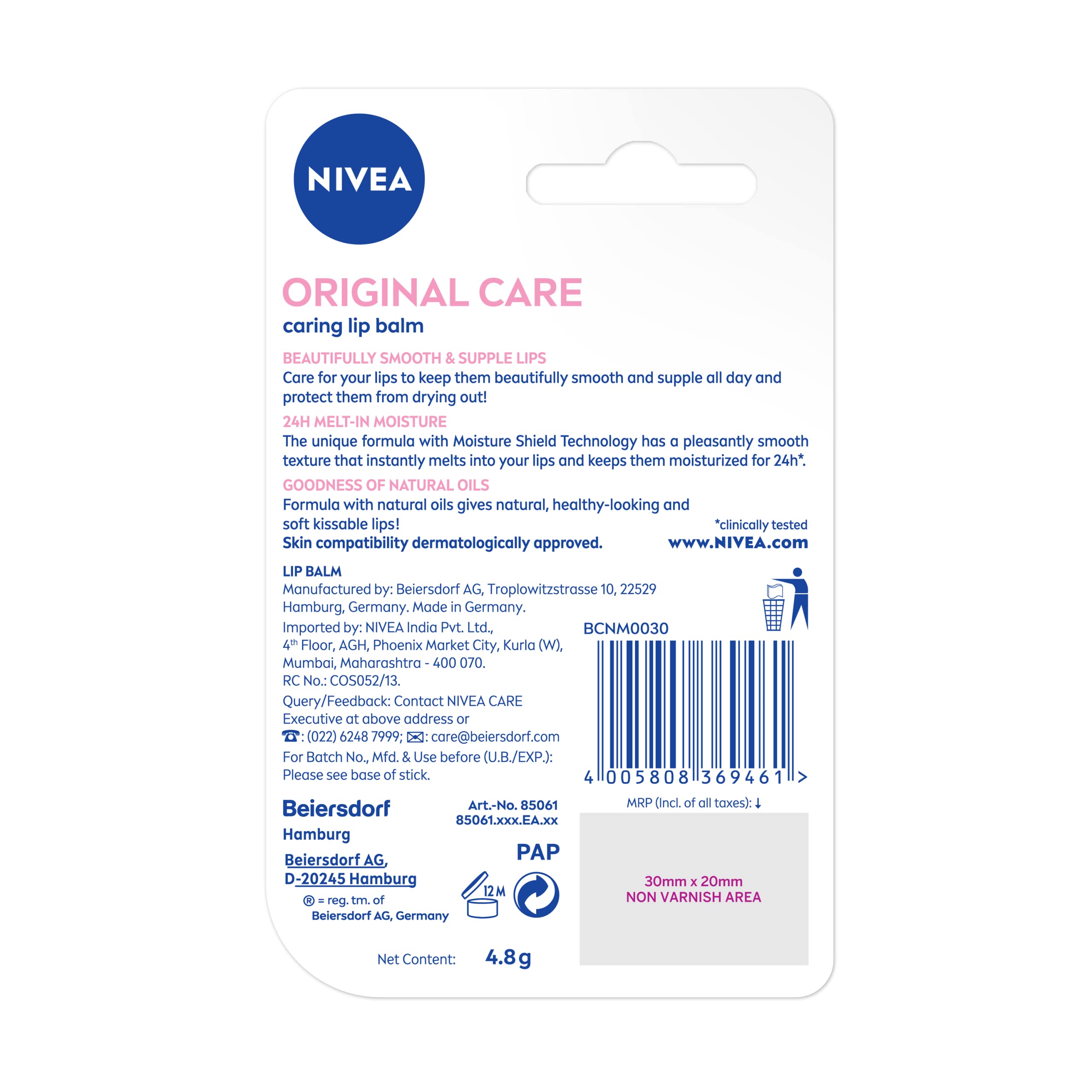 NIVEA Original Care 4.8g Lip Balm – view 7