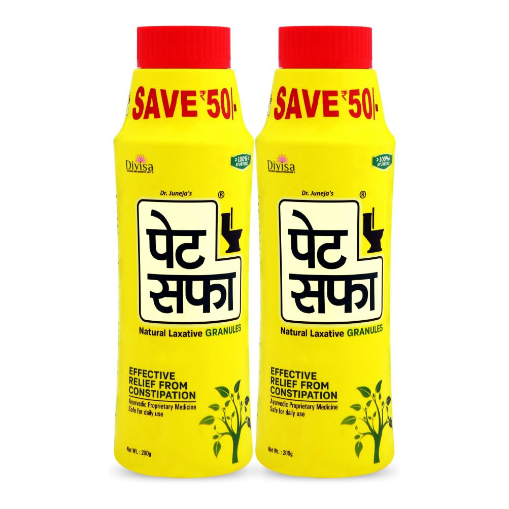 Two bottles of Pet Saffa Granules for constipation relief