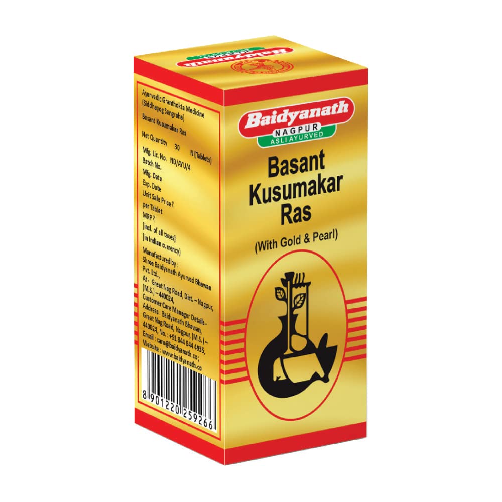 Baidyanath Asli Ayurved Vasant Kusumakar Ras With Gold, Silver And Pearl - 30 Tablet – view 3