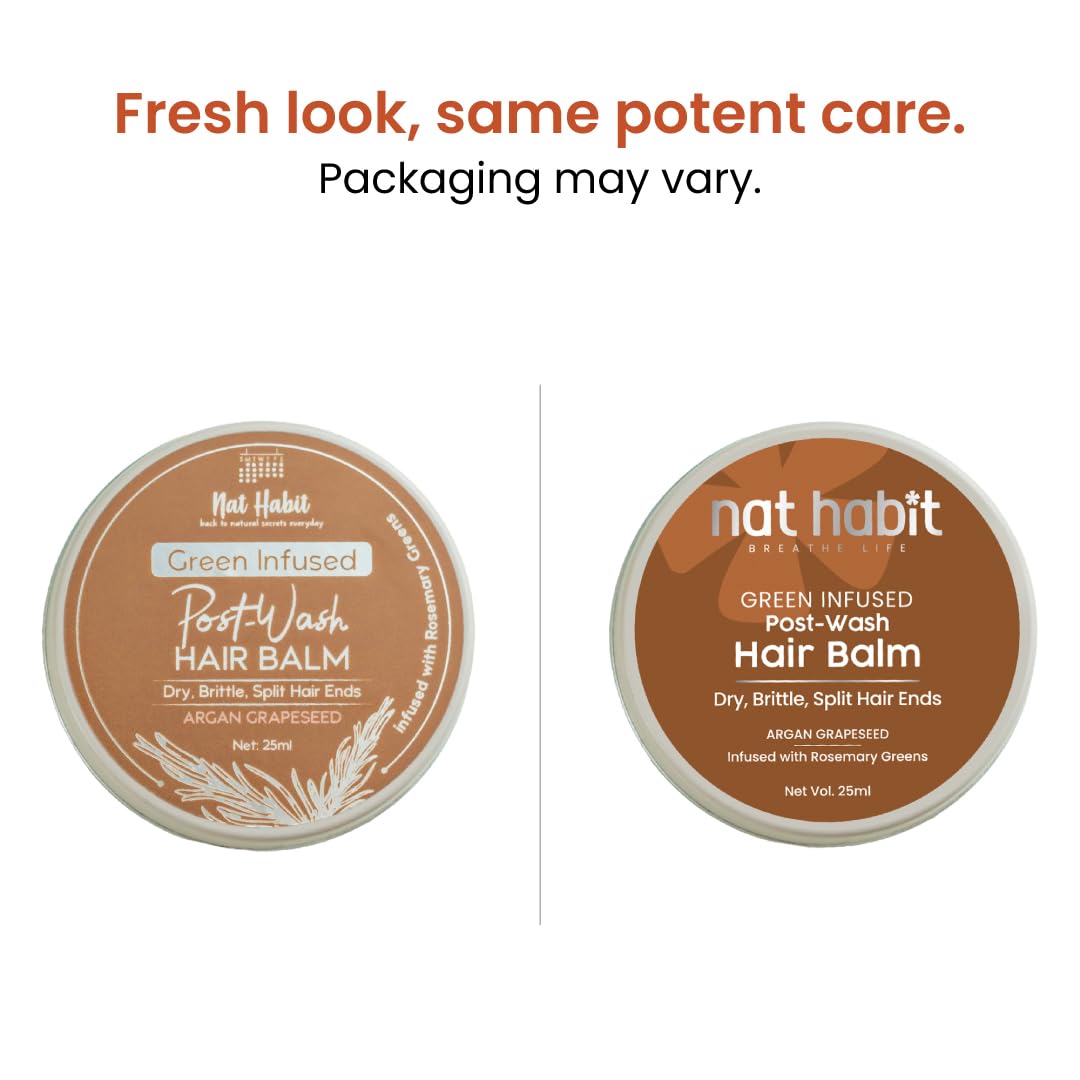 Nat Habit Argan Grapeseed Hair Balm For Men & Women Split Ends, Smoothening, Post Wash Straightening, Conditioning Infused With Rosemary & Oils - (Pack of 1, 25ml) – view 2