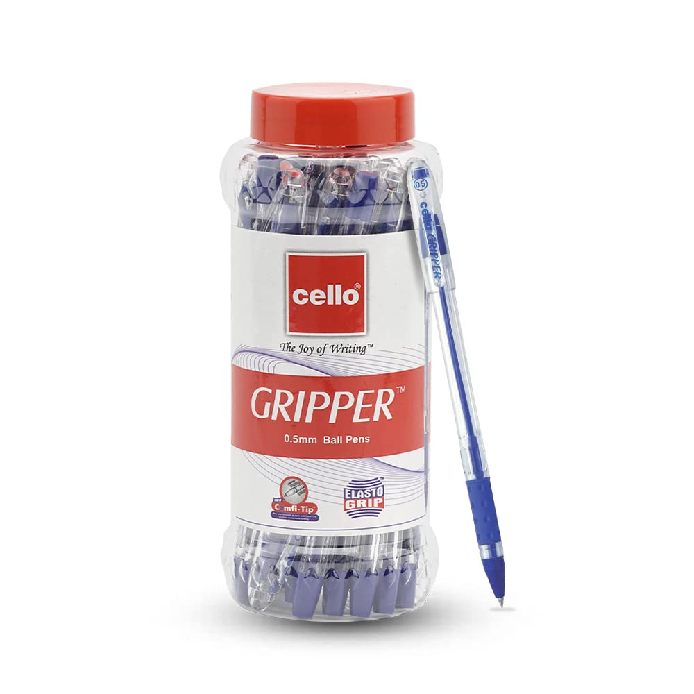 Blue Cello Gripper ballpoint pens in 25-count set