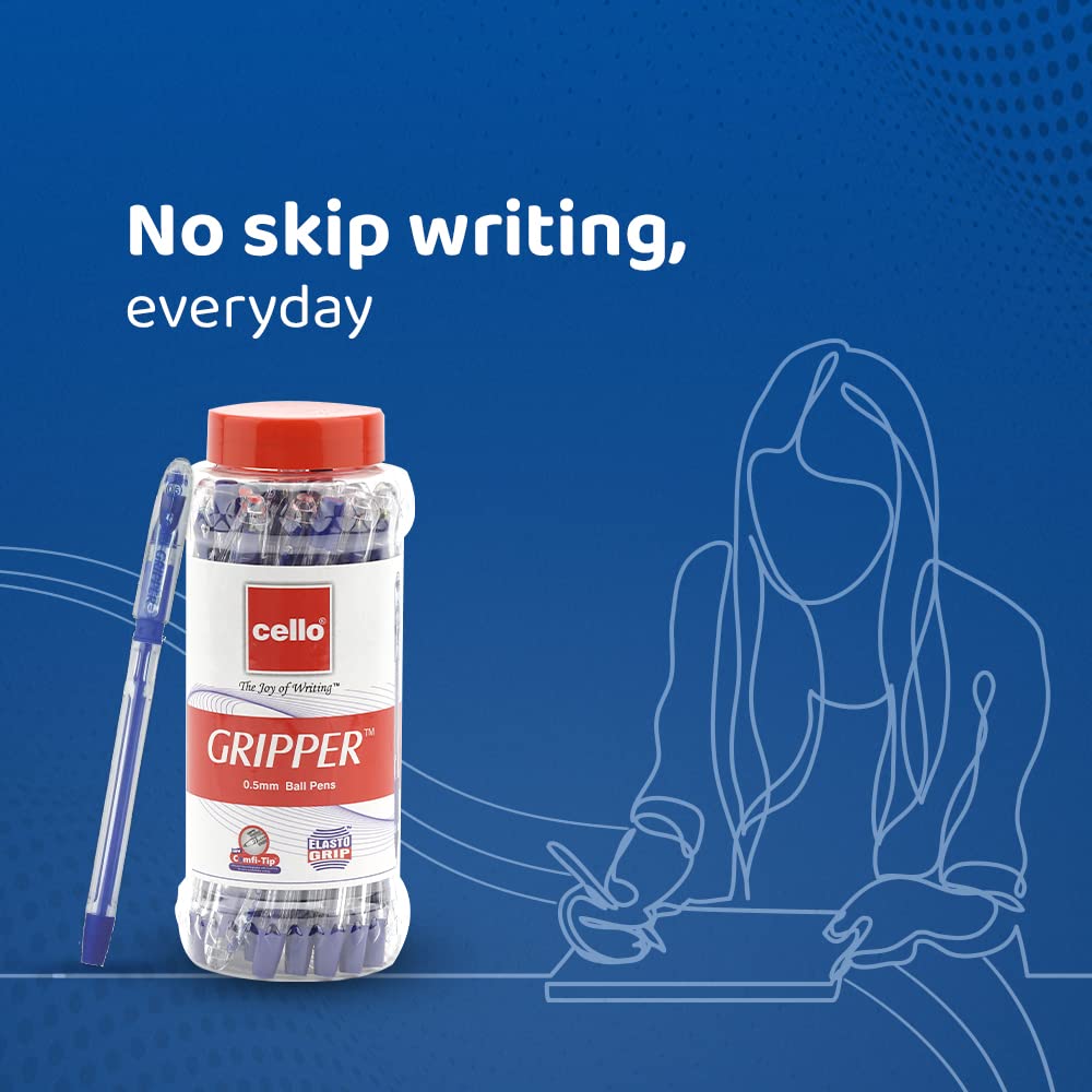 Cello Gripper Ball Pen Set - Pack of 25 (Blue) – view 3