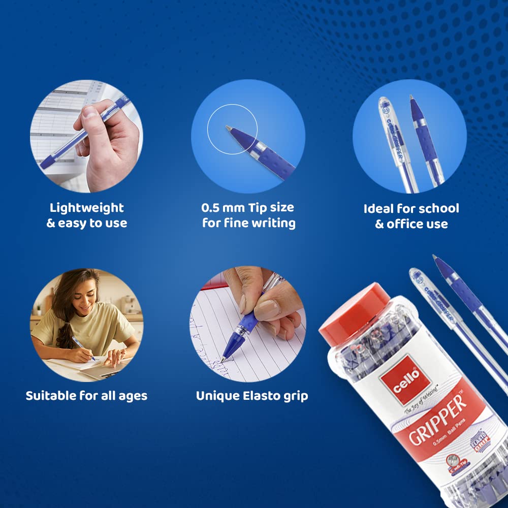 Cello Gripper Ball Pen Set - Pack of 25 (Blue) – view 4