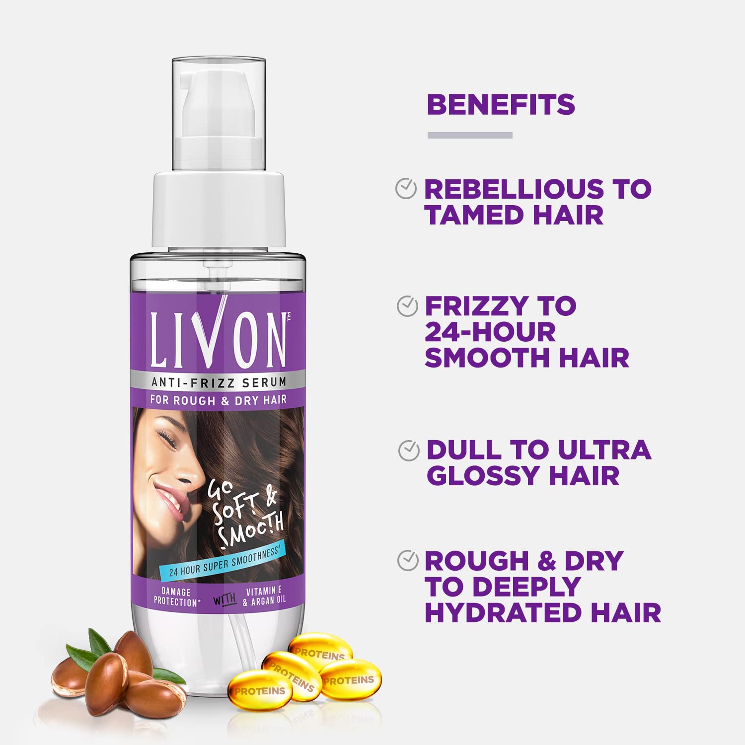 Parachute Advansed Jasmine Gold Non-Sticky Coconut Hair Oil, 500ml & Livon Hair Serum for Dry and Rough Hair, 24-hour frizz-free Smoothness, 50ml – view 7