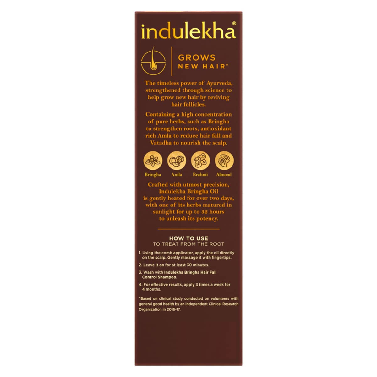 Indulekha Bringha, Ayurvedic Hair Oil, 250ml, for Hair Fall Control, with Amla & Coconut Oil, with Comb Applicator – view 2