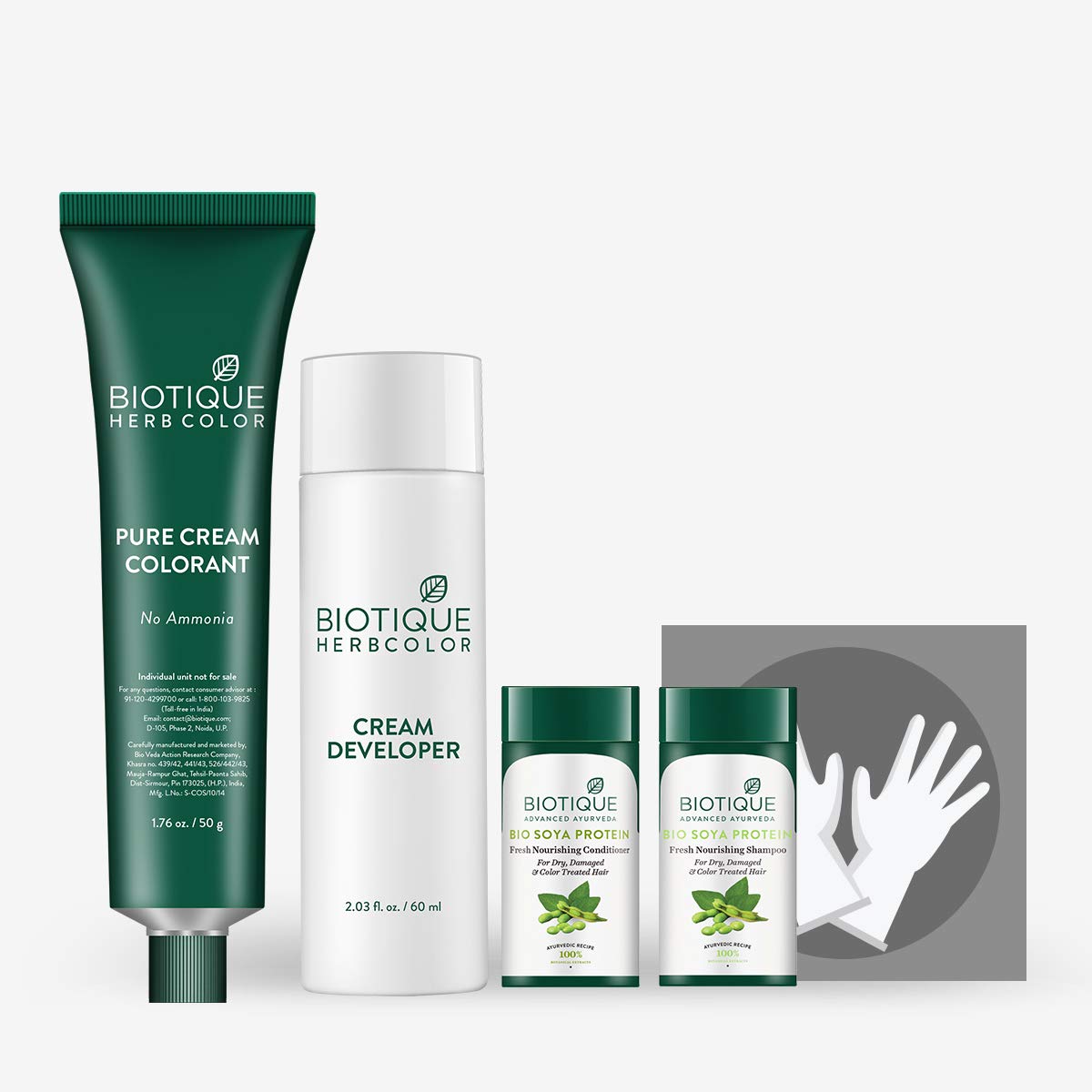 Biotique Herbcolor Conditioning Hair Colour l Ammonia Free Hair Color l 9 Organic Herbal Extracts l Natural and Healthy Shine l 50g + 110ml – view 3