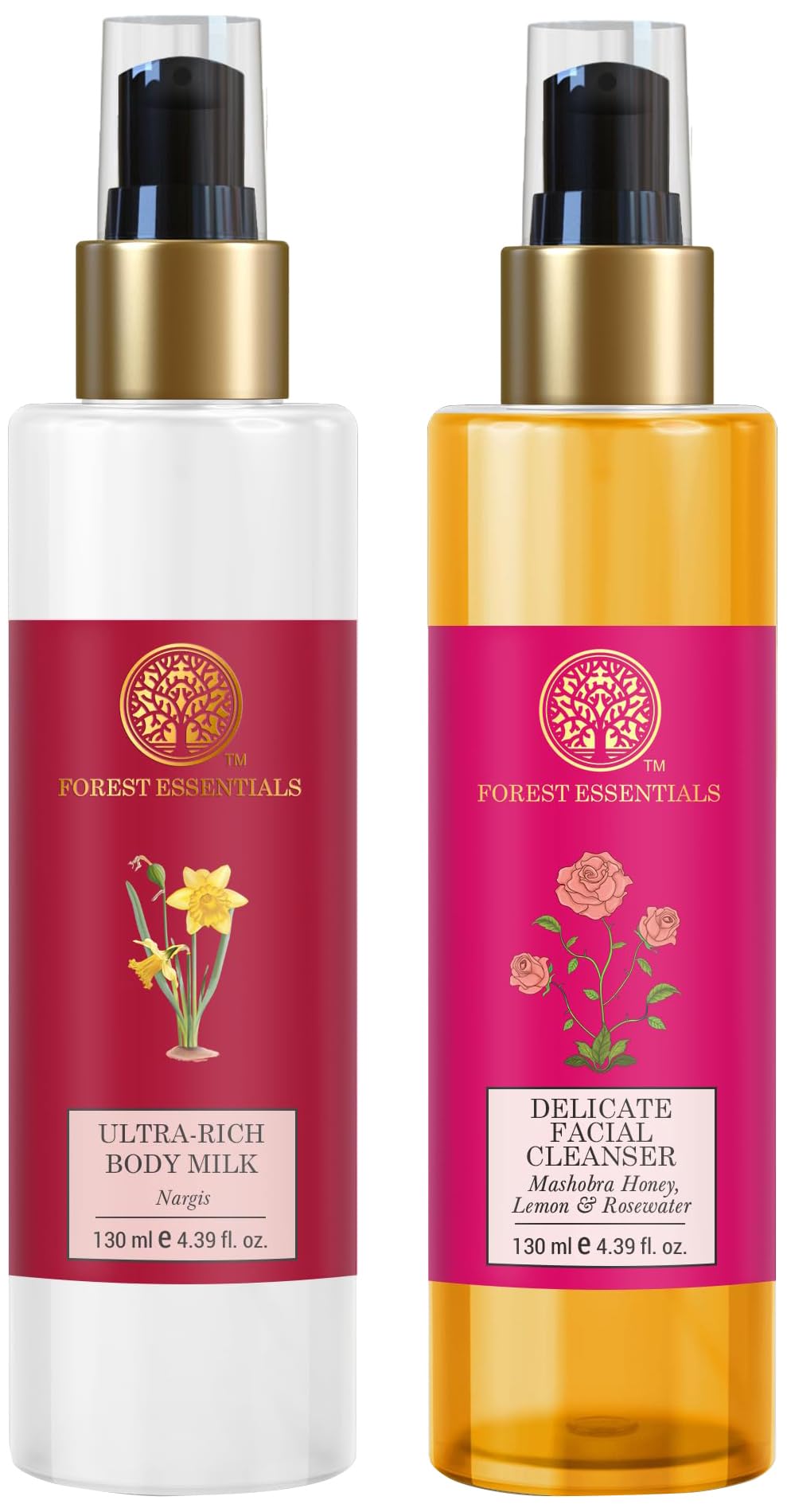 Forest Essentials skincare combo with body milk and cleanser