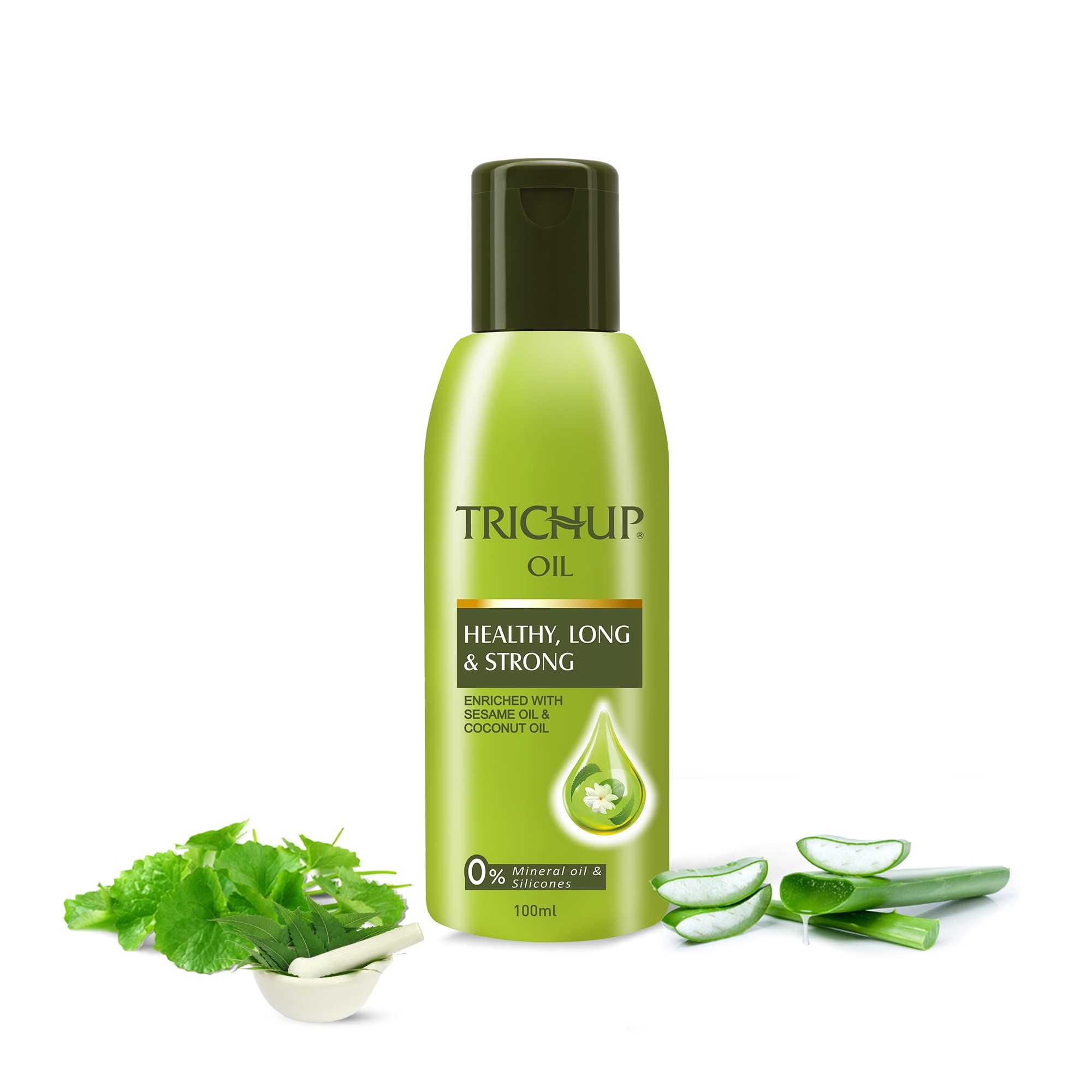 Trichup Healthy, Long & Strong Hair Oil - with The Natural Goodness of Sesame & Coconut oil and Enriched with Aloe Vera & Neem (200ml) (Pack of 2) – view 2