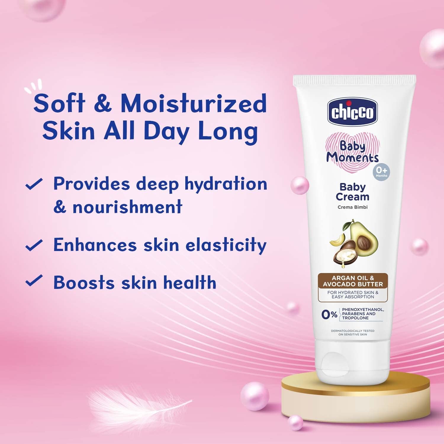Chicco Baby Moments Baby Cream for Babies with Argan Oil & Avocado Butter, 100g – view 2