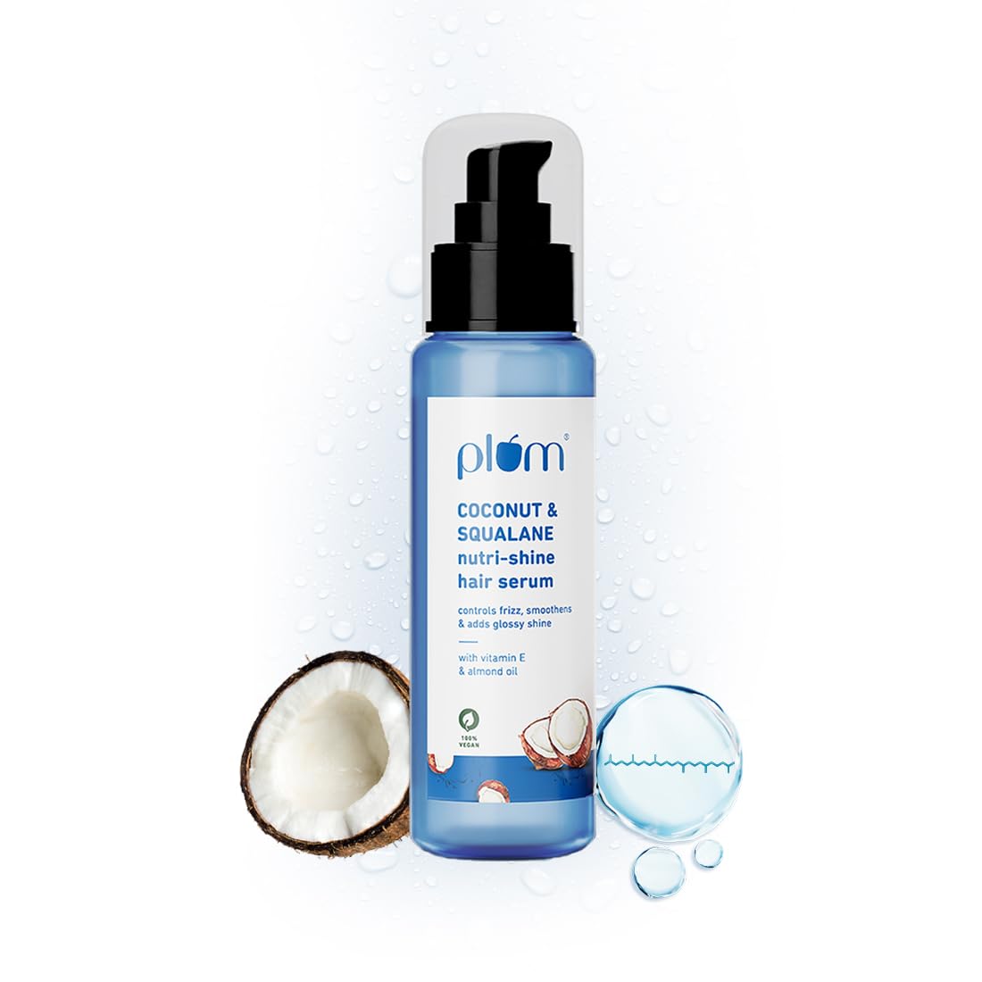 Plum Nutri-Shine hair serum with coconut and squalane, 75 ml