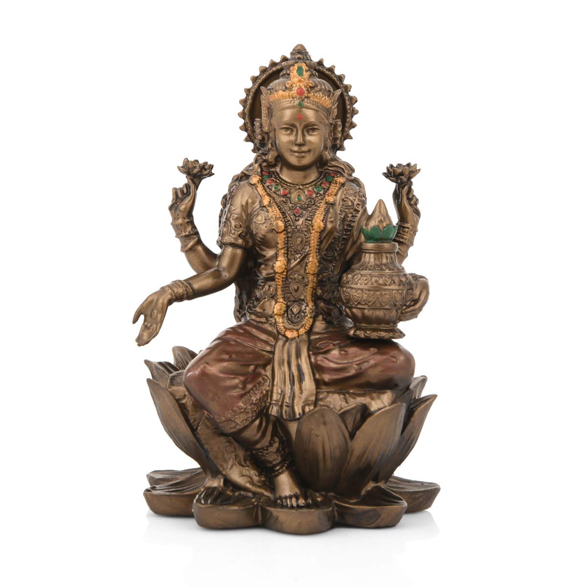 Collectible India Goddess Lakshmi Idol Hindu Laxmi Goddess Statue Home Office Decor (Size 8cm x 5cm) – view 2