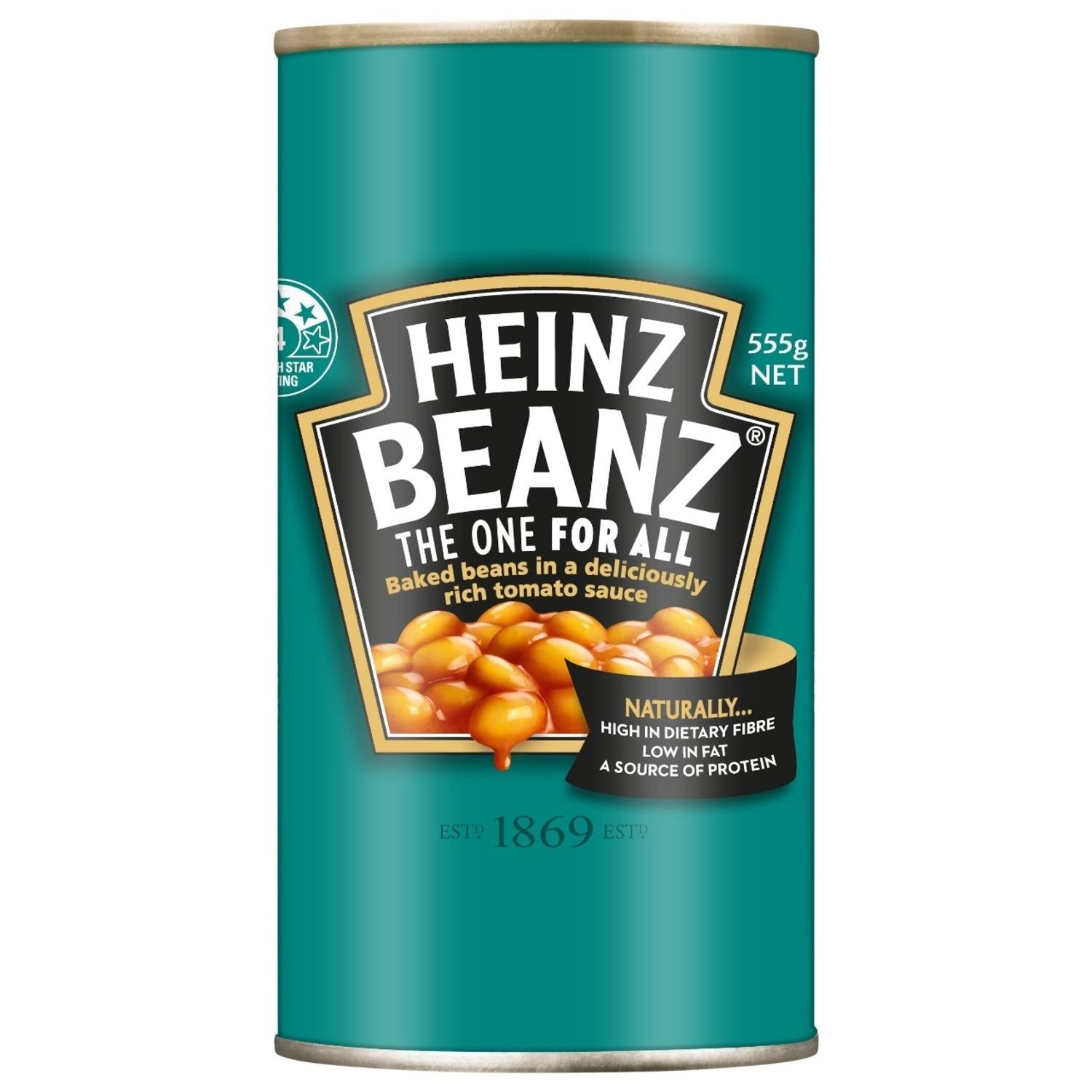 Heinz baked beans in rich tomato sauce 555g pack