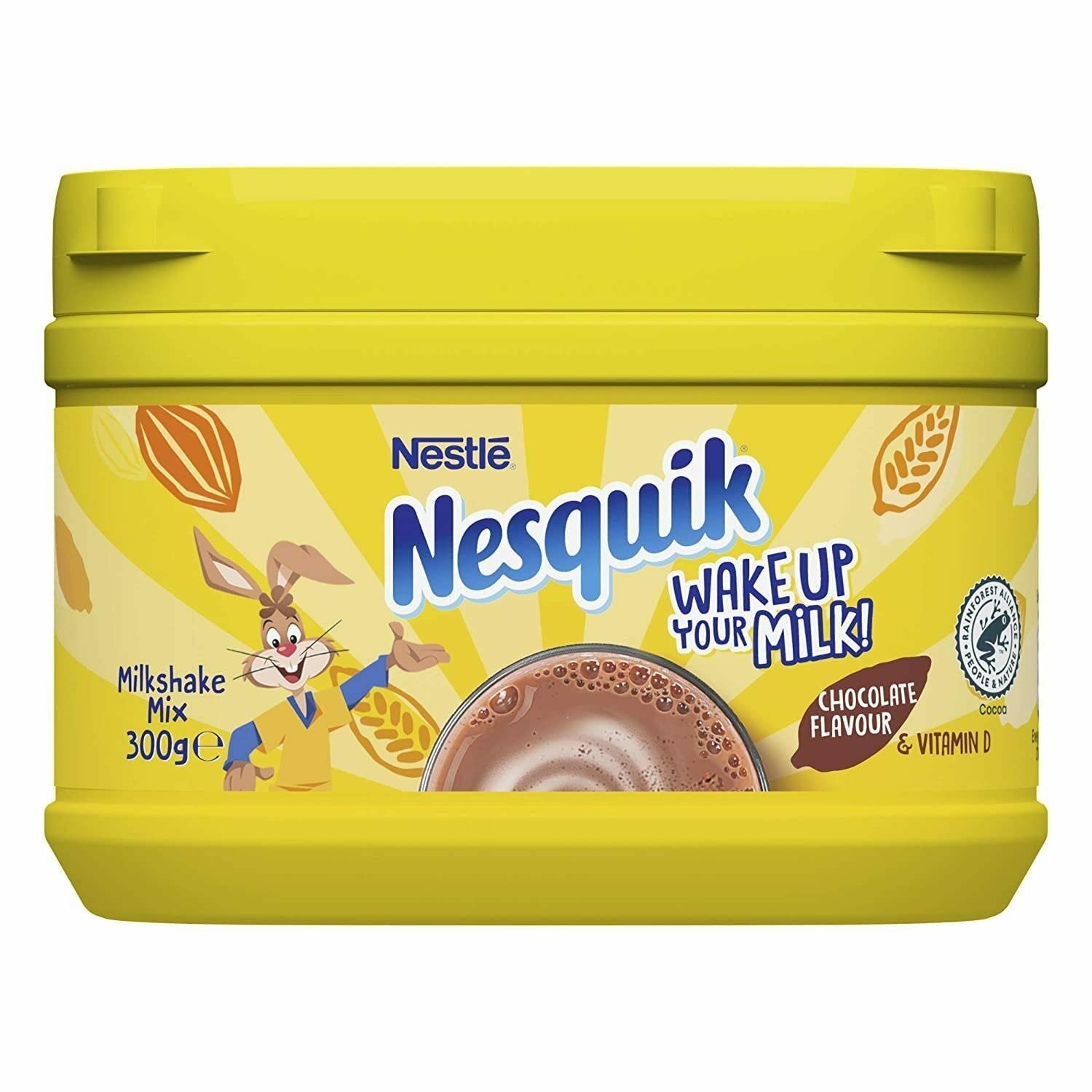 Nestlé Nesquik chocolate drink powder jar with 300 g pack