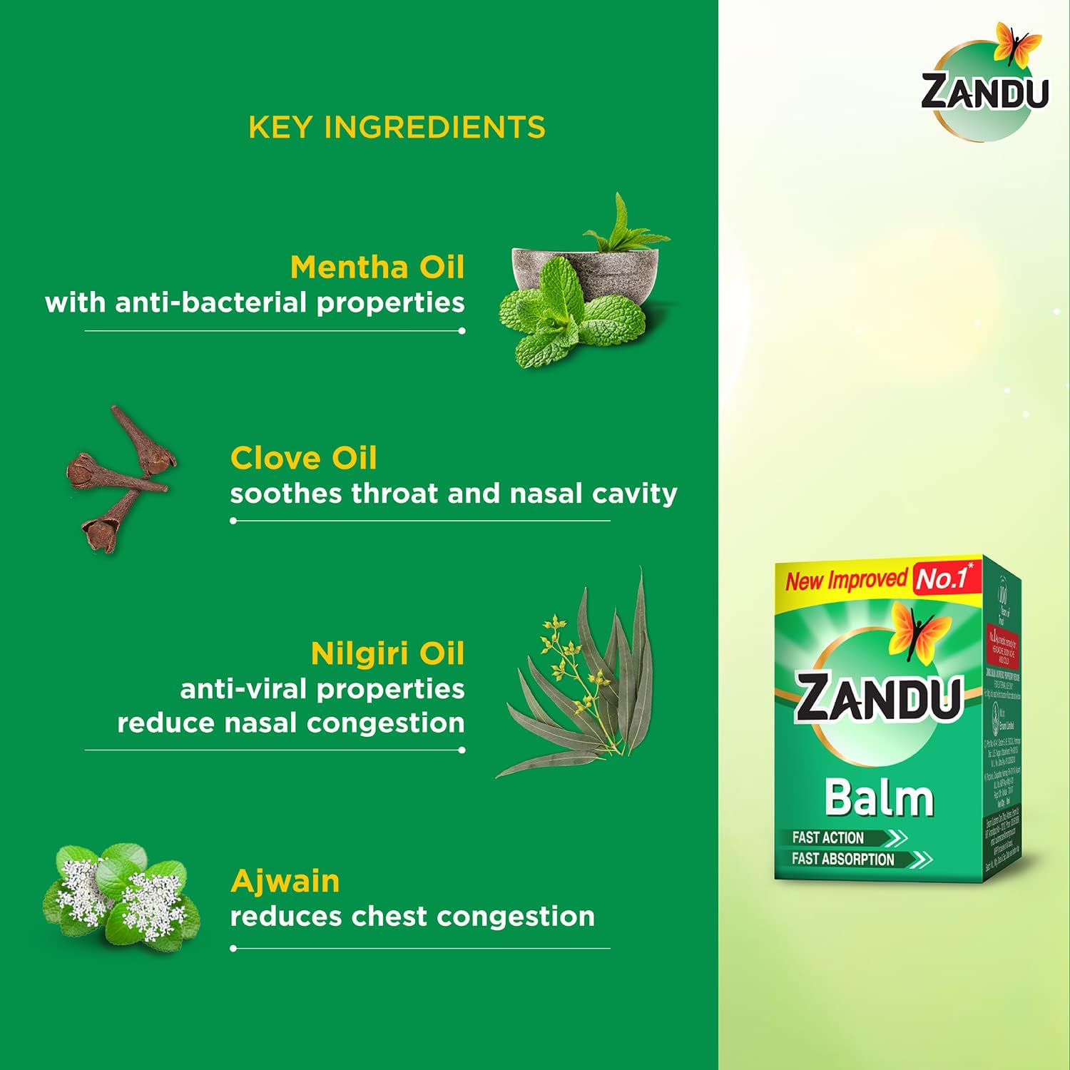 Zandu Balm, 25ml, Ayurvedic balm for effective relief from Headache, Body Pain, Sprain and Cold – view 7