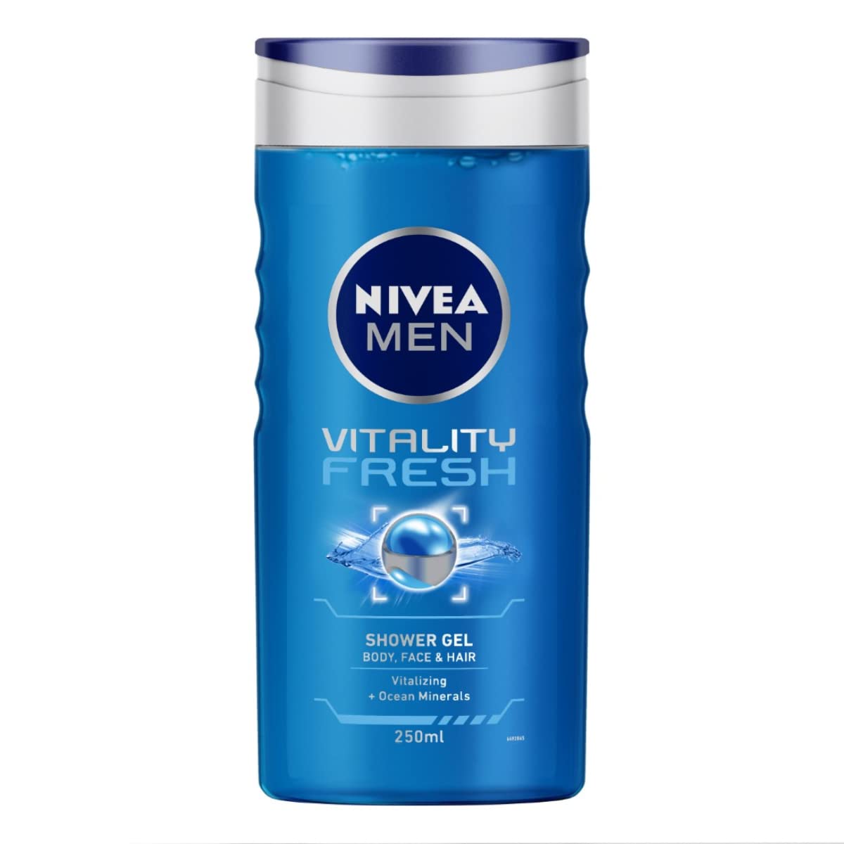 NIVEA Men Vitality Fresh shower gel bottle for face body hair