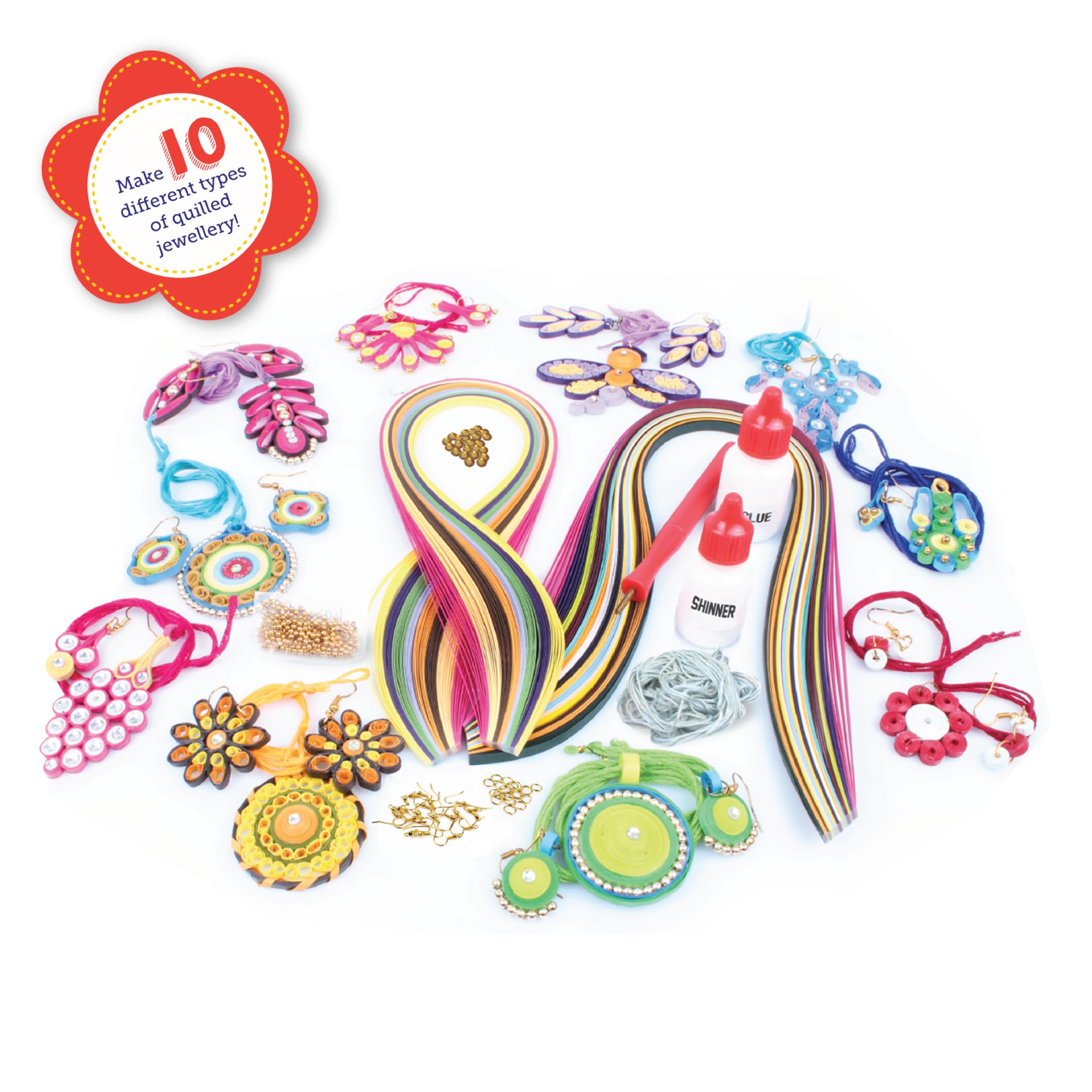 Funskool Handycrafts Quilling Jewellery, Art and Craft Kit, Paper Craft kit, Art and Craft Kit, DIY Kit, Ages 8 Years and Above, Multicolour – view 2