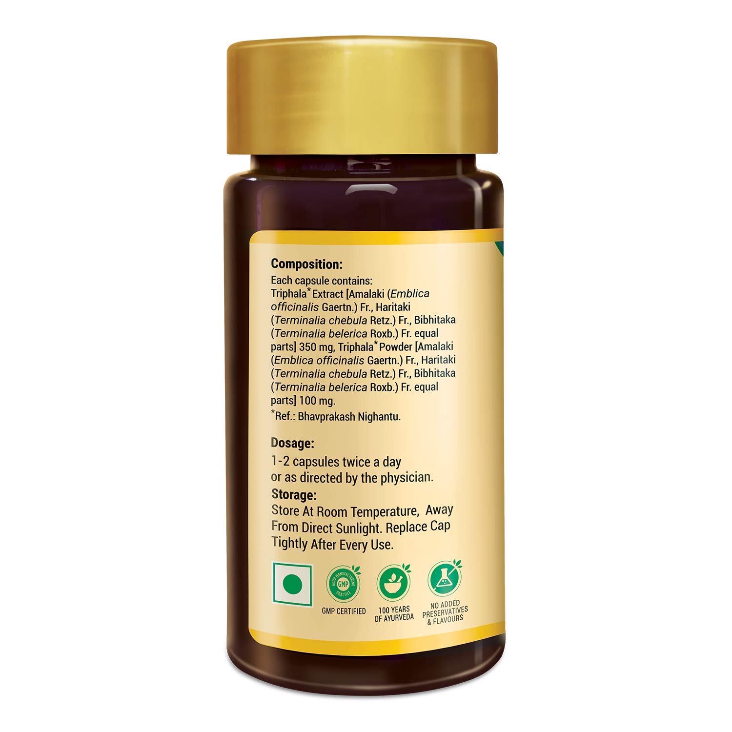Zandu Triphala Capsules, Supports Bowel Wellness & Healthy Gut, Helps to Boost Immunity & Useful for Digestion, Antioxidant Properties - 90 Veg Capsules – view 5