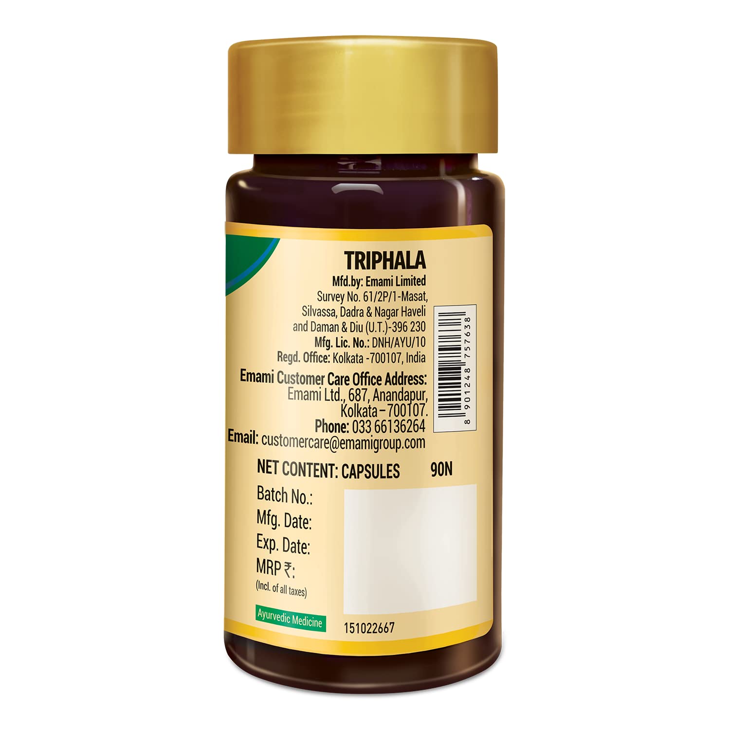 Zandu Triphala Capsules, Supports Bowel Wellness & Healthy Gut, Helps to Boost Immunity & Useful for Digestion, Antioxidant Properties - 90 Veg Capsules – view 6