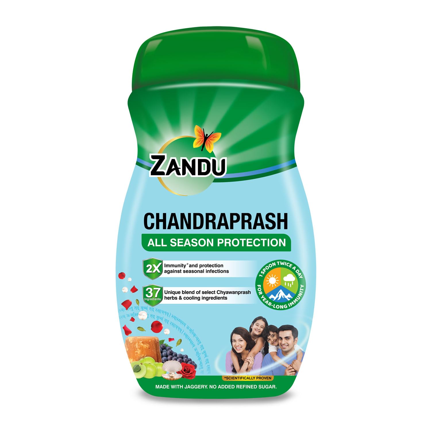 Zandu Chandraprash jar with jaggery sweetened Ayurvedic paste
