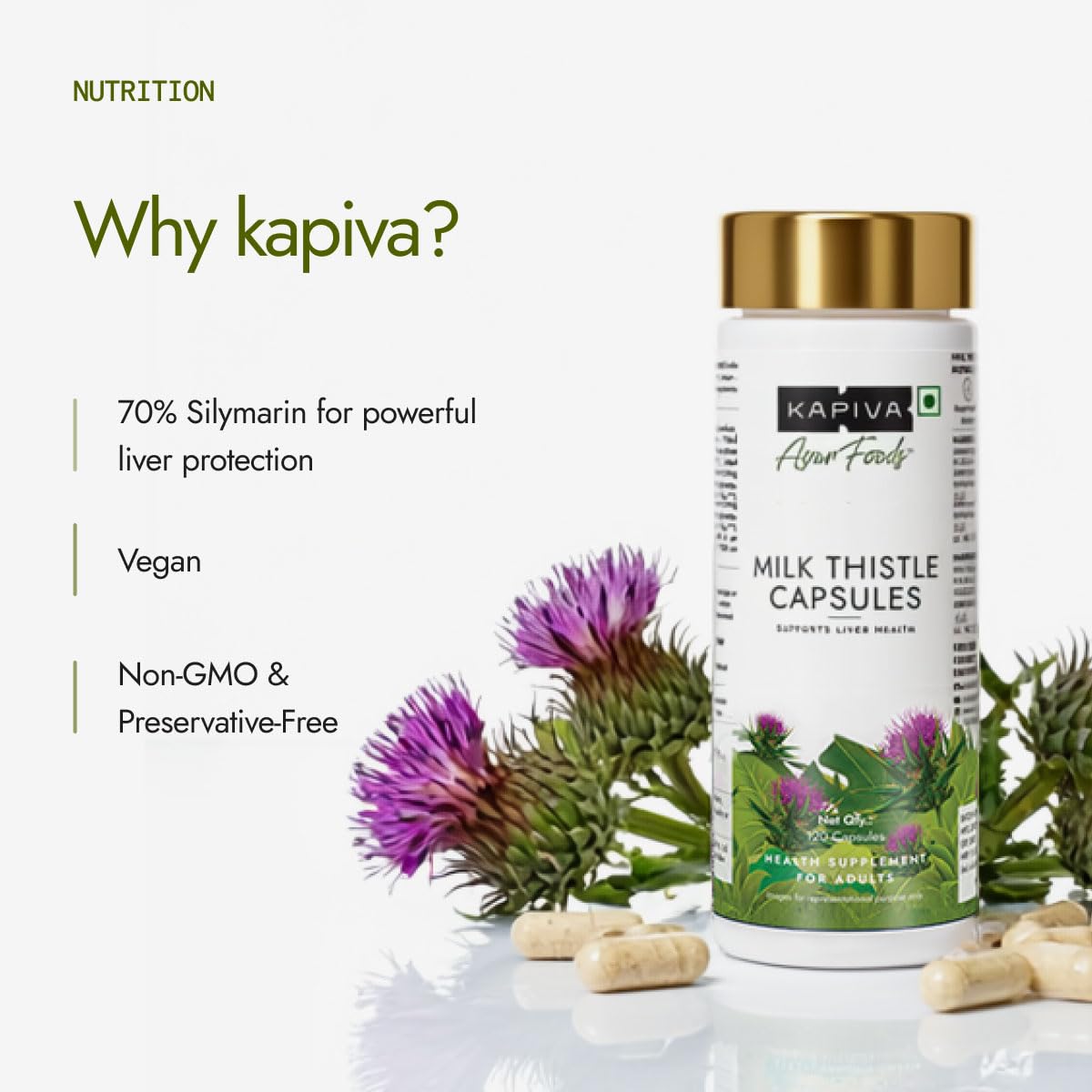 Kapiva Milk Thistle Capsules (120N) – view 4