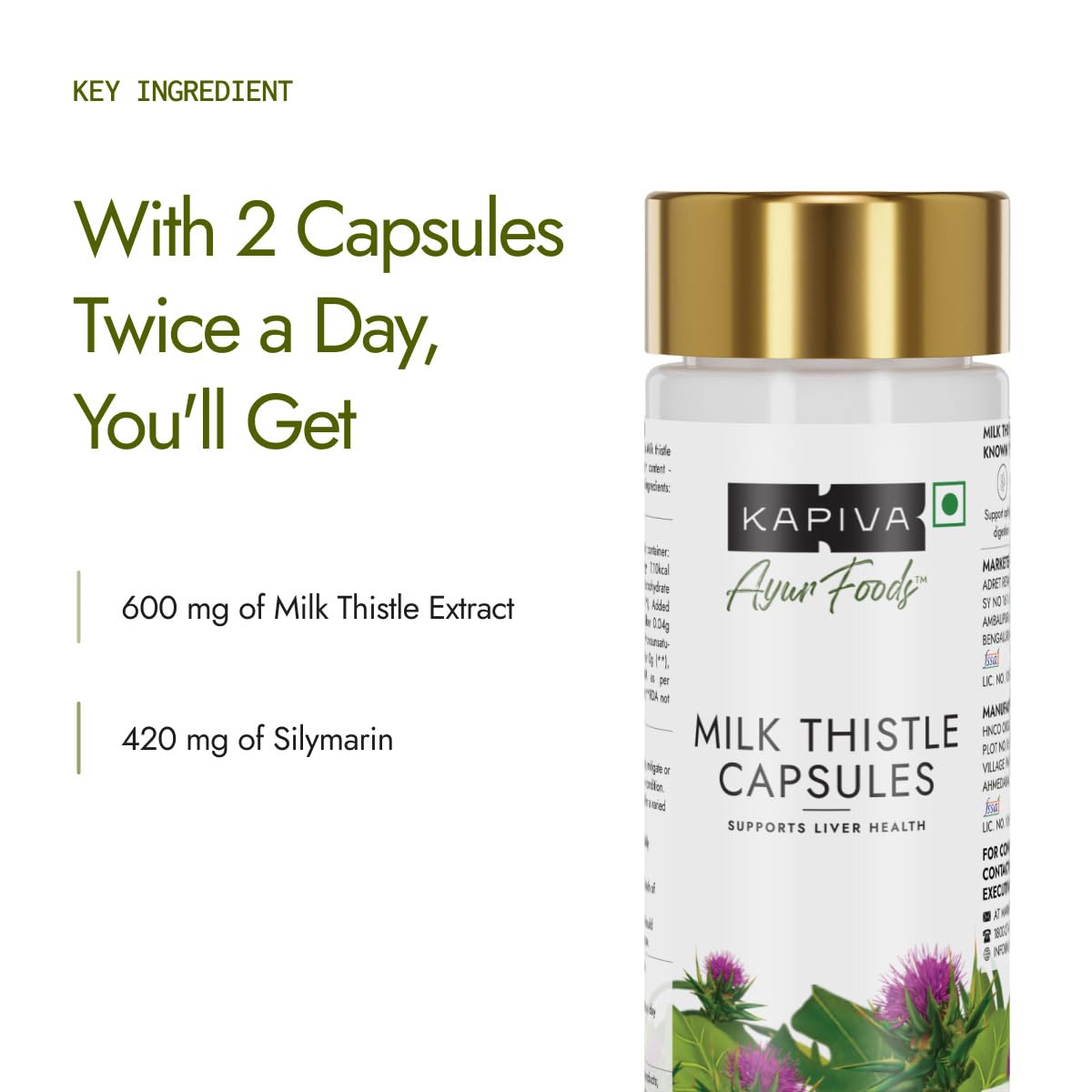 Kapiva Milk Thistle Capsules (120N) – view 8