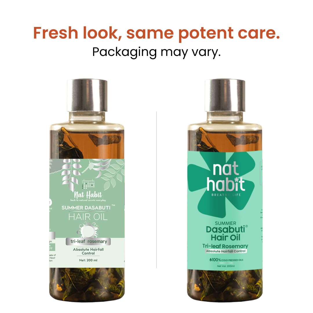 Nat Habit Tri-Leaf Rosemary Hair Oil For Men & Women Hairfall Reduction, Suitable For All Hair Types, No Paraffin, Mineral Oil, Preservatives & Chemicals, 200ml – view 2