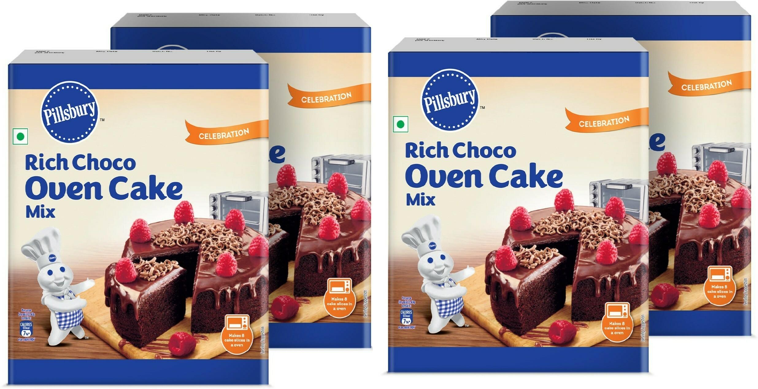 Pillsbury Oven Cake Mix, Rich Choco, (Pack Of 4 - 285 Gm Each)