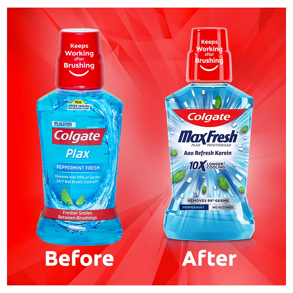 Colgate Plax Peppermint Fresh Mouthwash,Liquid — Pack Of 250 Ml – view 8