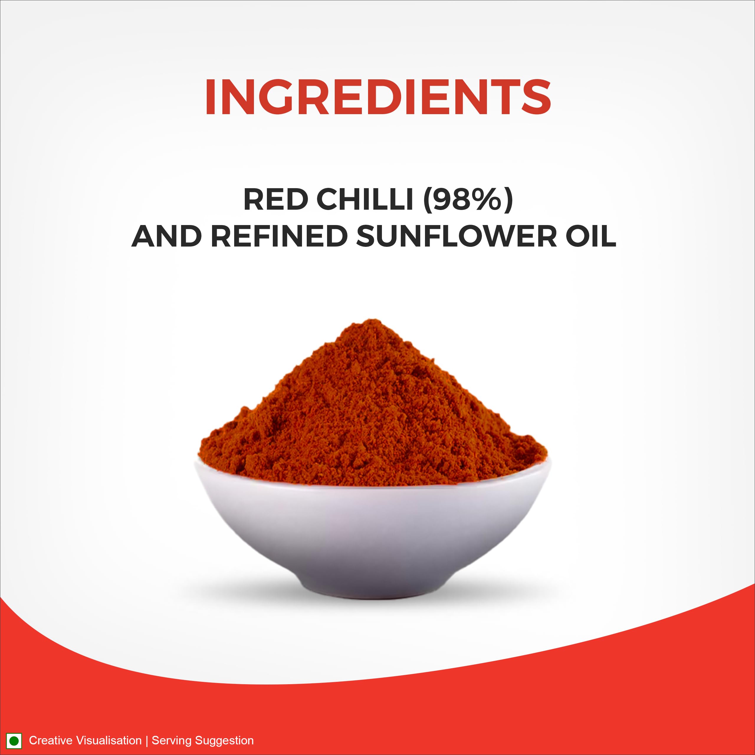 Aashirvaad Chilli Powder, 500g Pack, Red Hot Chilli Powder with No Added Flavours and Colours – view 7