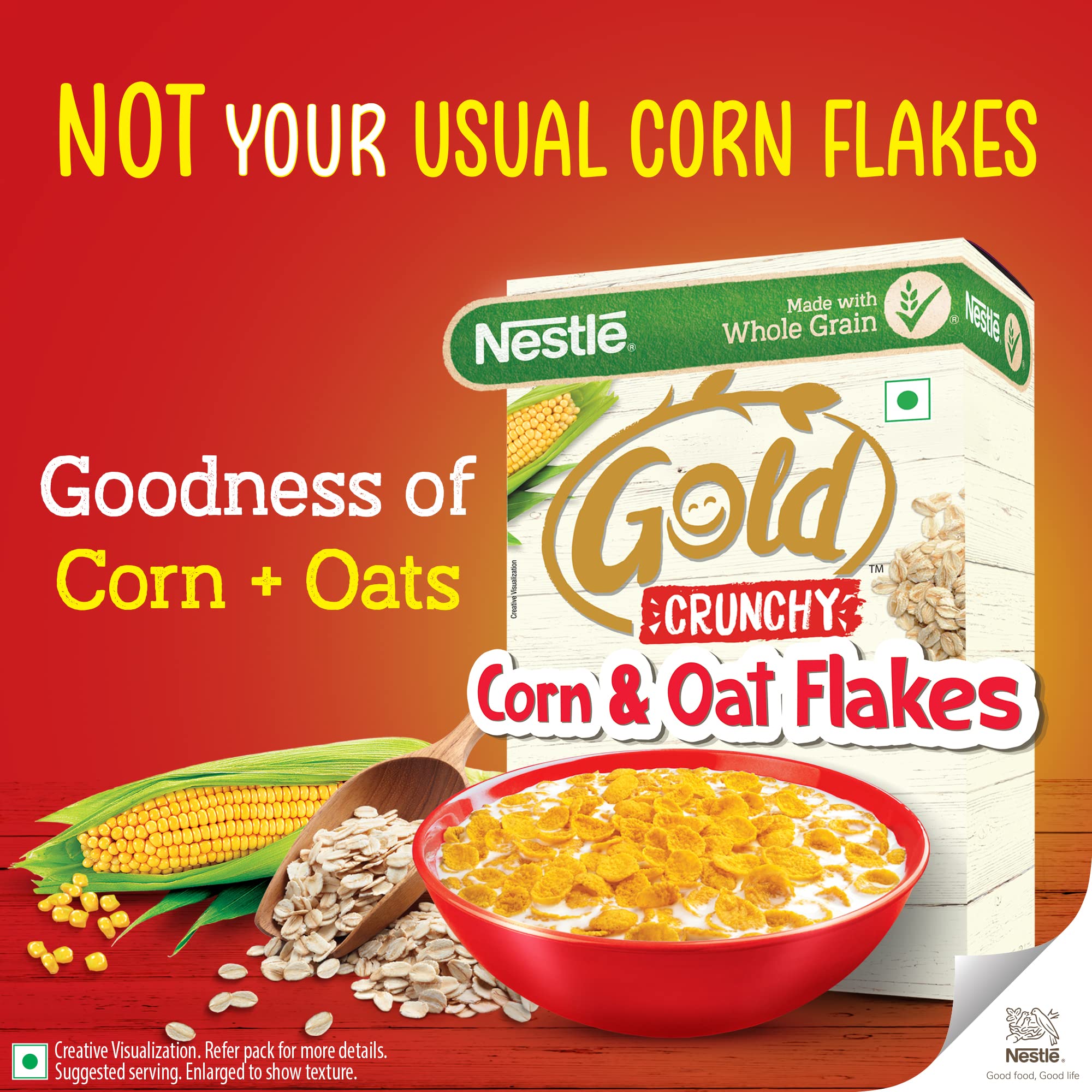 NESTLE GOLD Crunchy Oat and Corn Flakes, Combo Pack - 850g + 475g Free – view 2