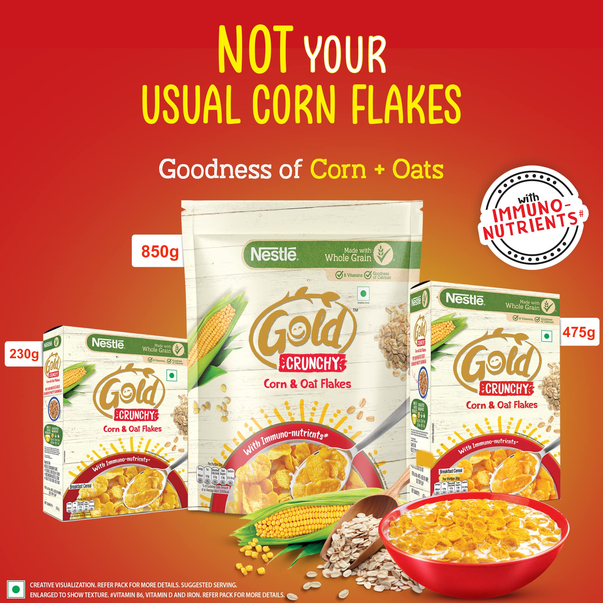 NESTLE GOLD Crunchy Oat and Corn Flakes, Combo Pack - 850g + 475g Free – view 8