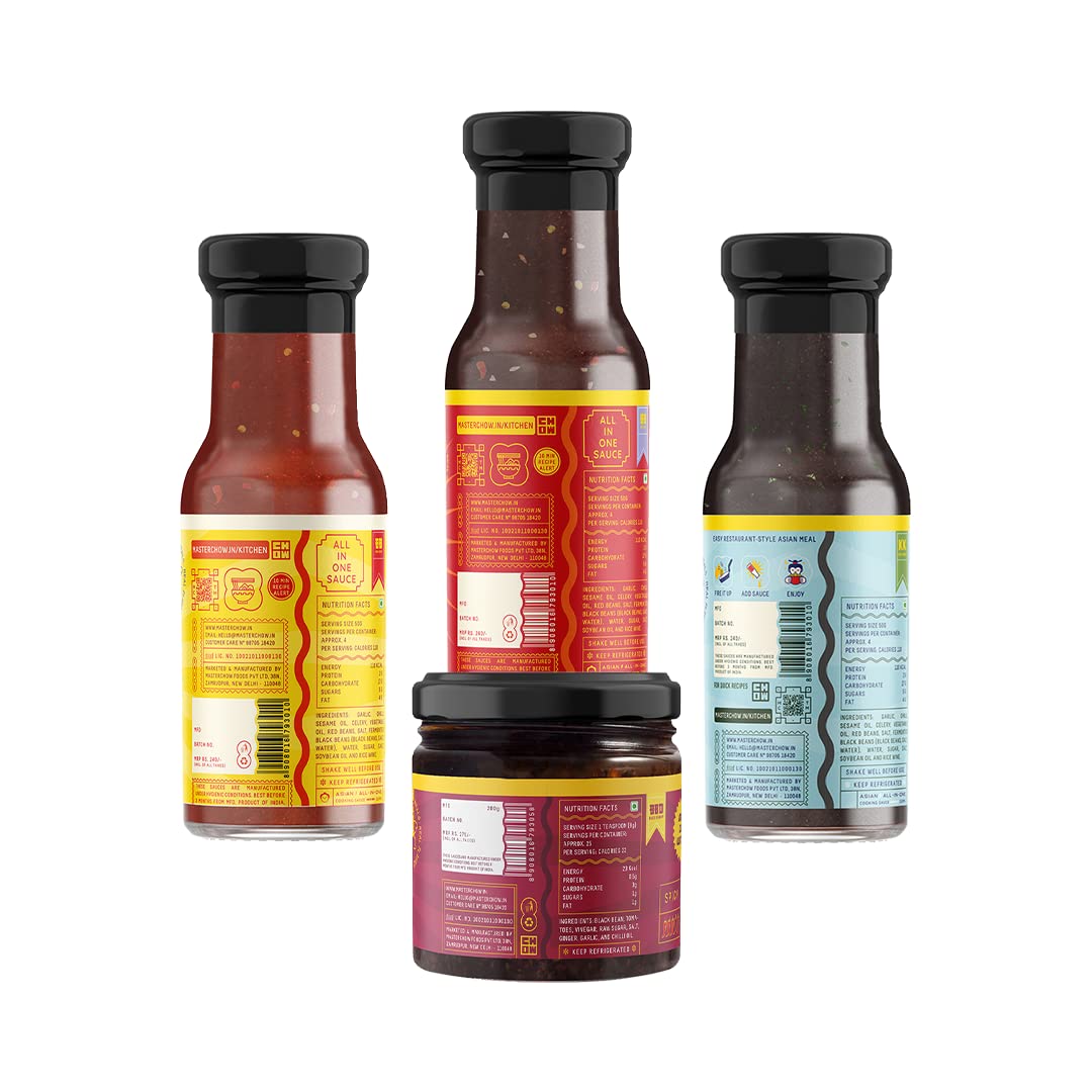 MasterChow Flavour Power Sauce Combo: Chilli Garlic Sauce, Holy Basil Sauce, Sweet & Spicy Sauce and Black Bean Dip – view 2
