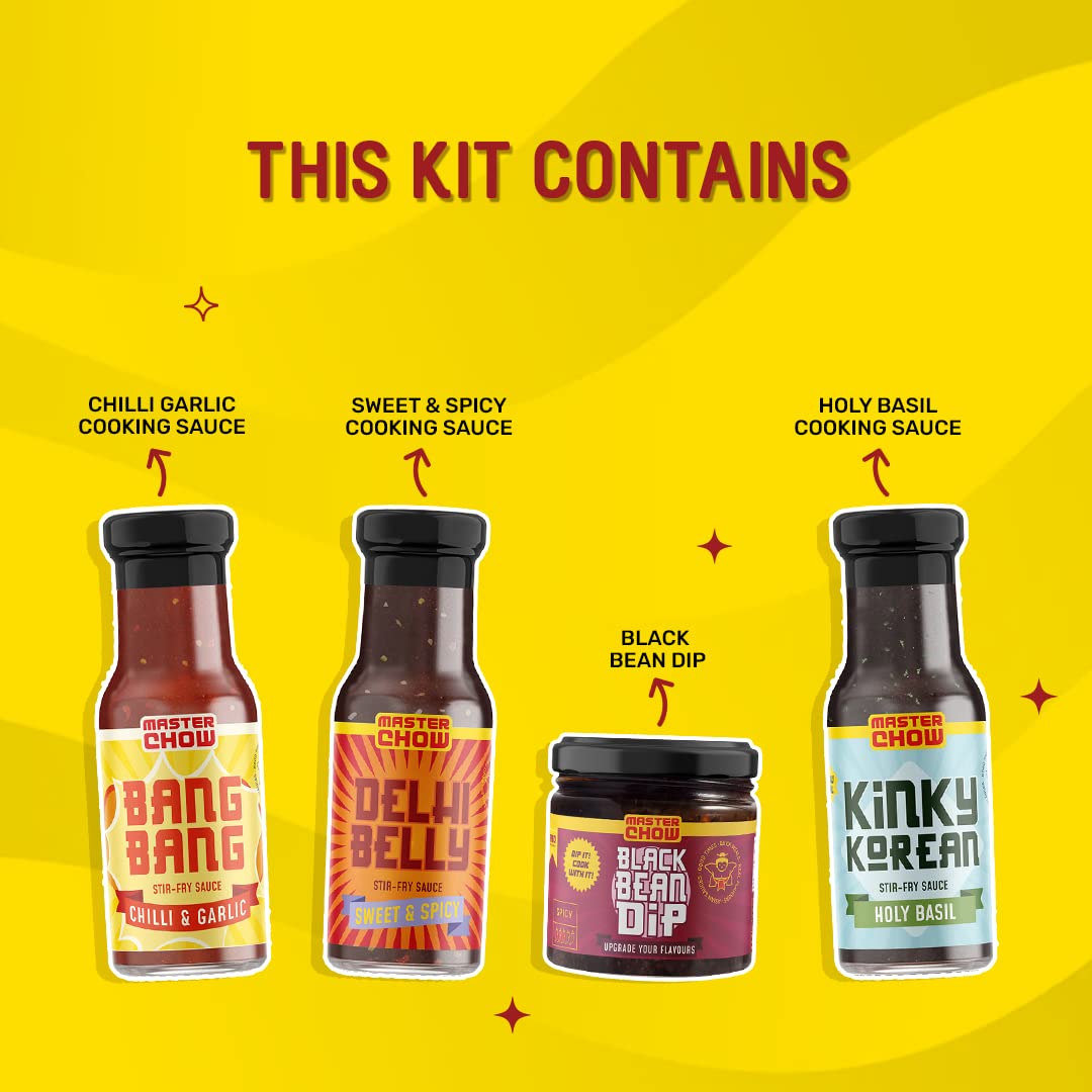MasterChow Flavour Power Sauce Combo: Chilli Garlic Sauce, Holy Basil Sauce, Sweet & Spicy Sauce and Black Bean Dip – view 3