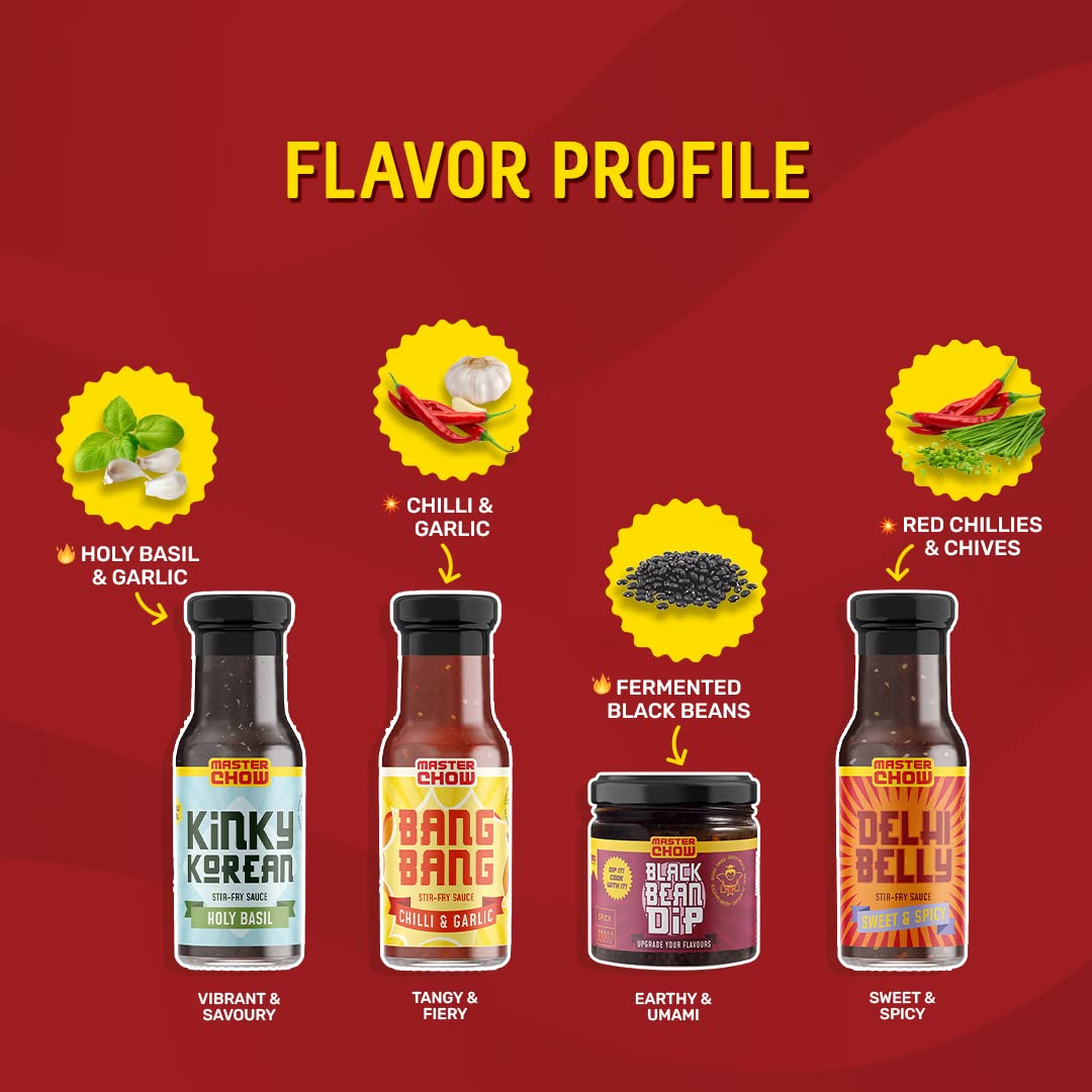 MasterChow Flavour Power Sauce Combo: Chilli Garlic Sauce, Holy Basil Sauce, Sweet & Spicy Sauce and Black Bean Dip – view 6