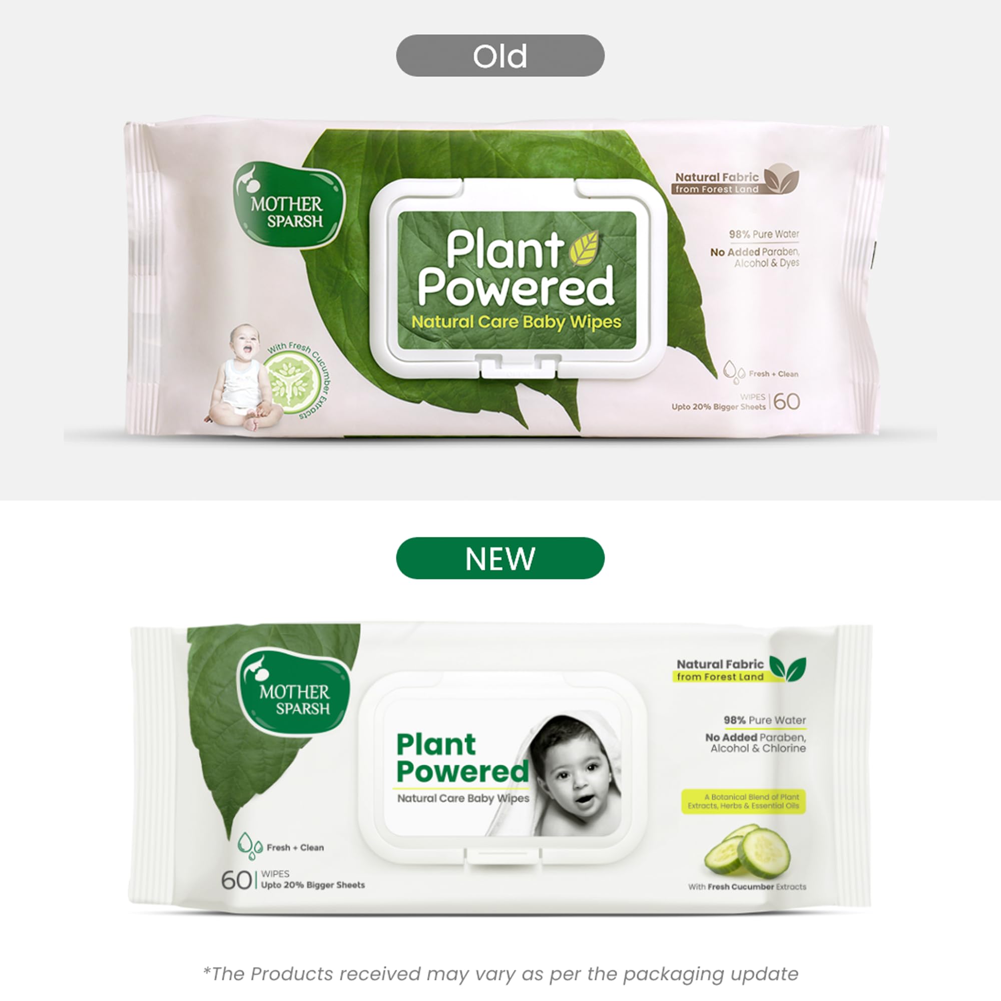 Mother Sparsh Natural Care Baby Wipes I 100% Plant Made Fabric From Forest Land – view 2