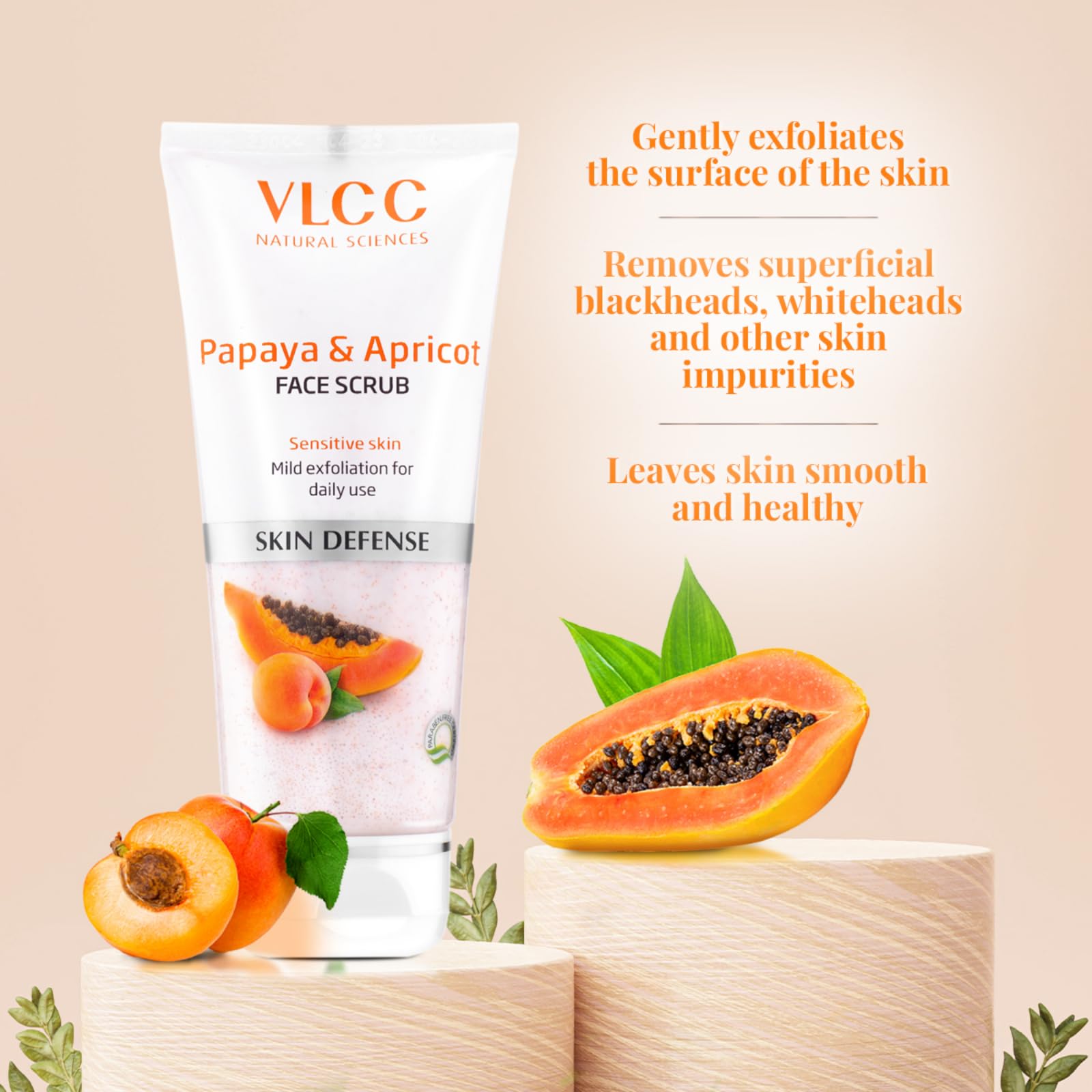 VLCC Papaya & Apricot Face Scrub - 80g - (Pack of 2) – view 4
