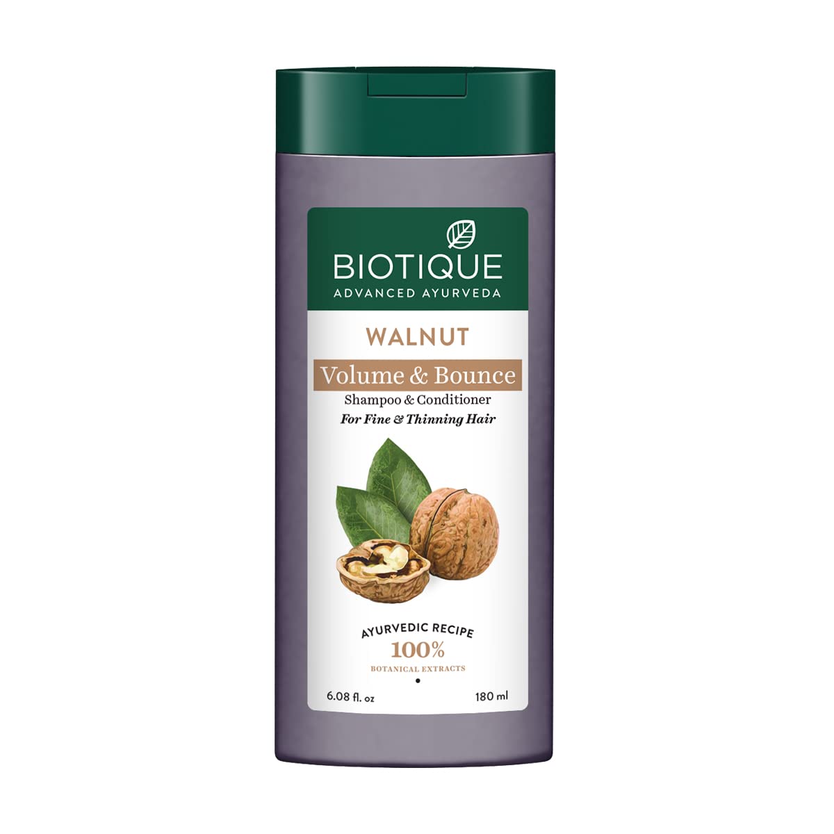 Biotique Bio Walnut shampoo bottle for volume and bounce