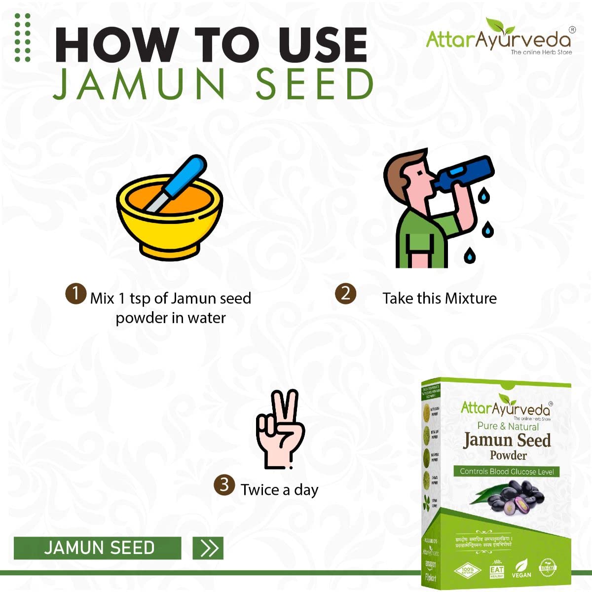 Attar Ayurveda Jamun Seed Powder - 500 g – view 6