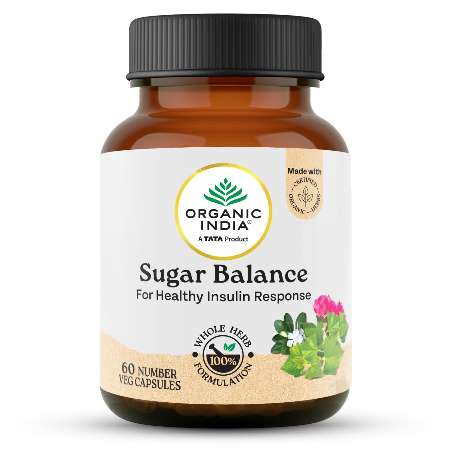 Organic India Sugar Balance capsule pack shown on white background