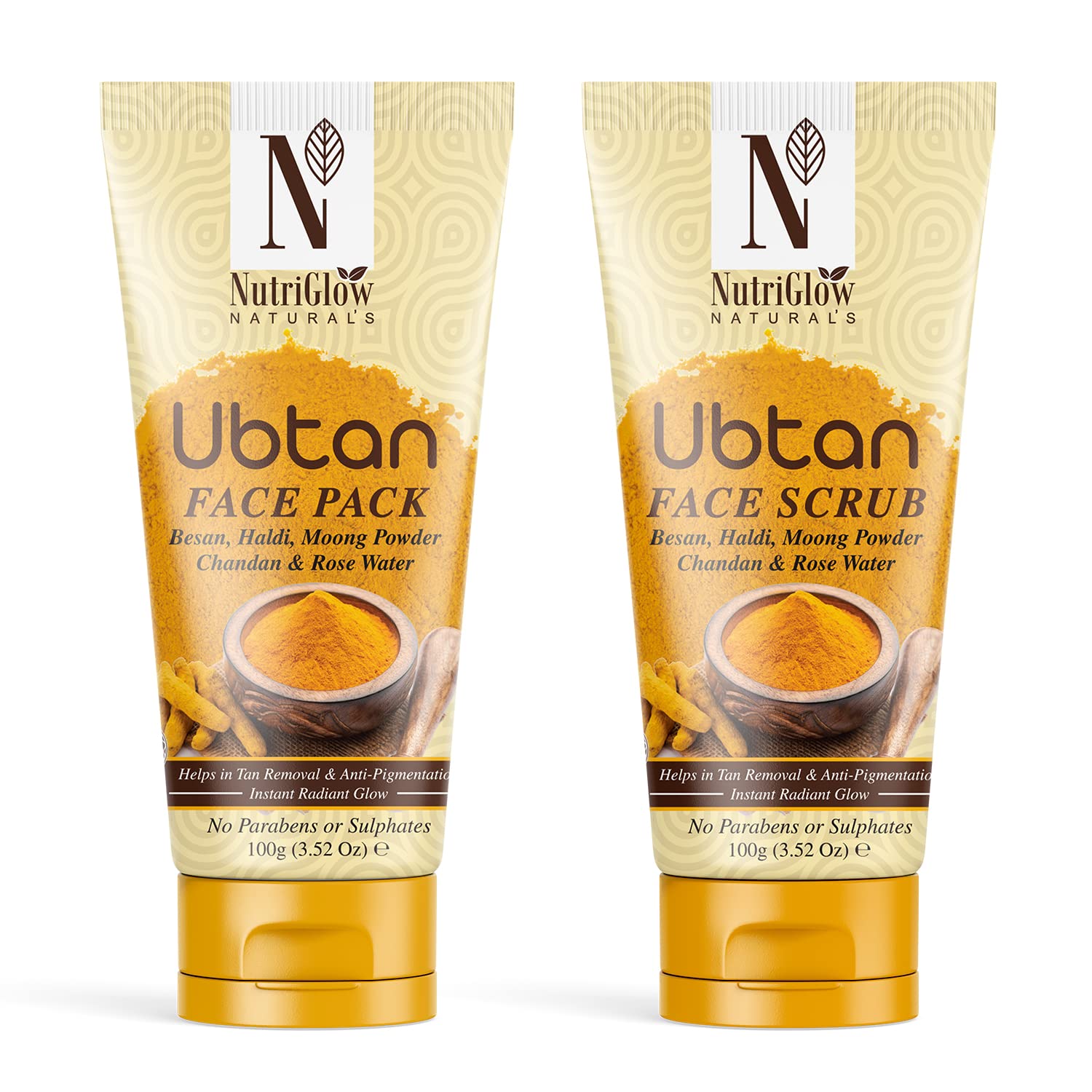 NutriGlow Natural's Ubtan scrub and face pack duo pack
