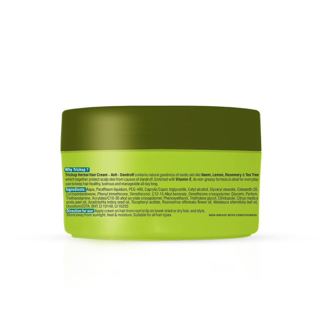 Trichup Anti-Dandruff Herbal Hair Cream - Enriched with Neem, Rosemary, Lemon & Tea Tree Oil - Fights Dandruff, Soothes the Itchy and Flaky Scalp (200ml) – view 6