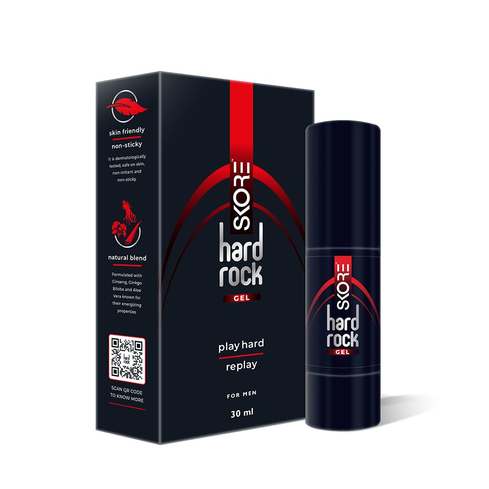 Skore Hardrock Gel | Skin Friendly | Non-sticky | Natural blend for Men | 30ml